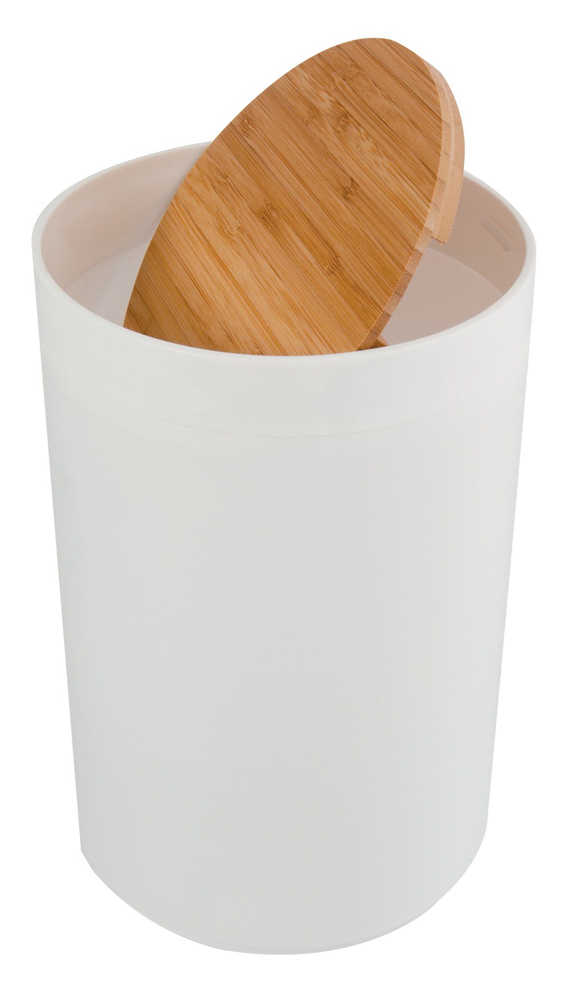 MSV Kosmetikeimer OSLO Design, Schwingdeckeleimer, Bambus, ØxH: ca. 18x26,3 cm, 5 L