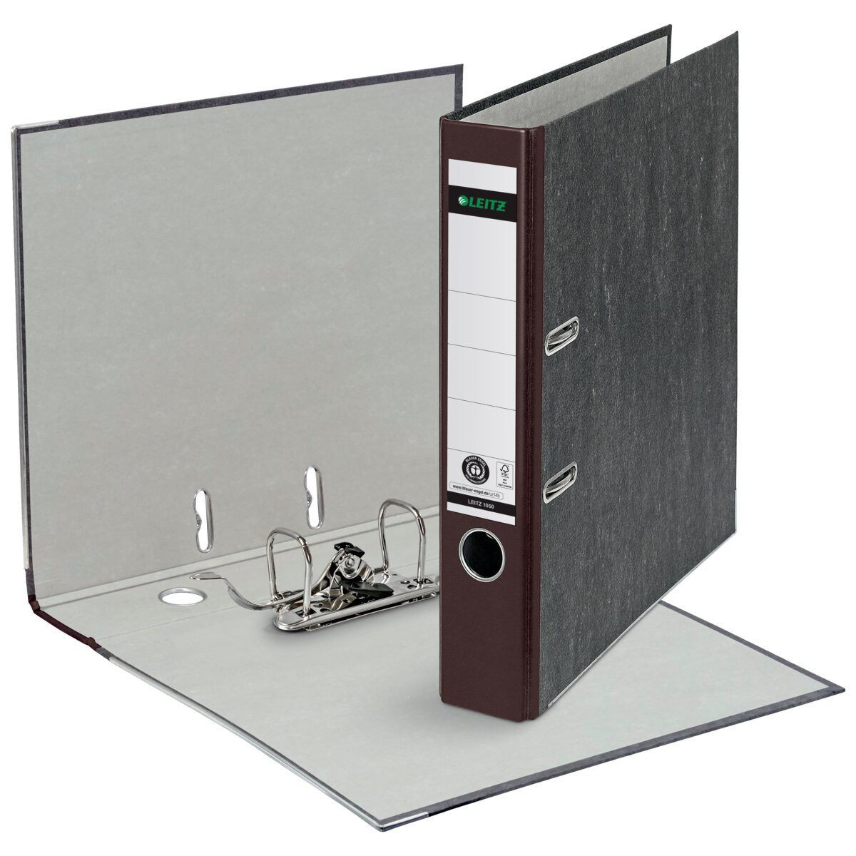 LEITZ Aktenordner Ordner A4 Wolkenmarmor 180Grad 52mm braun Packung mit 20 Stück