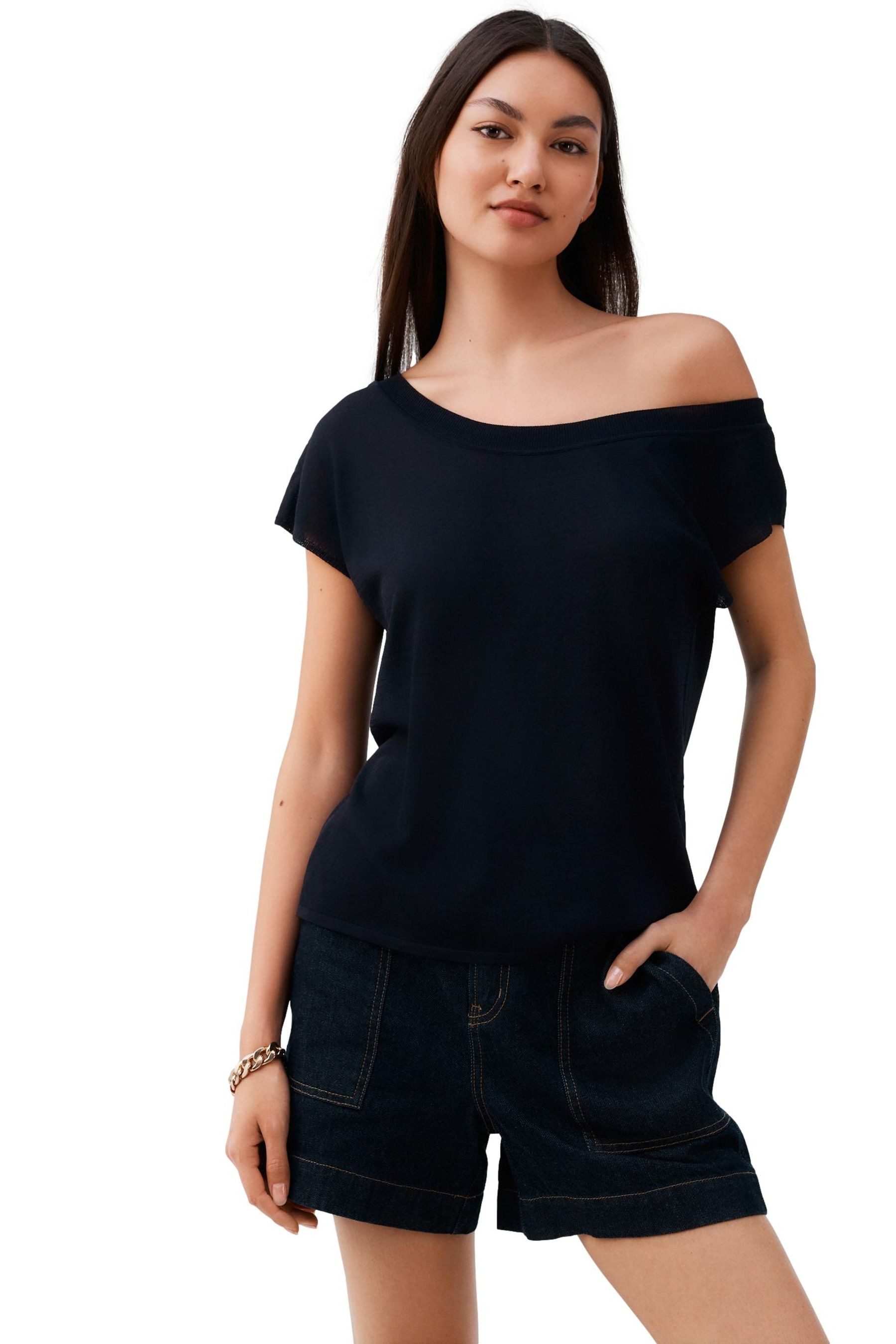 Next T-Shirt Asymmetrisches, schulterfreies Top mit günstig online kaufen