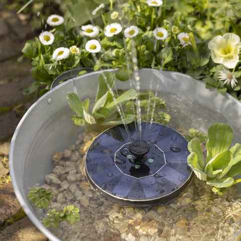 GORANDO Gartenbrunnen LED Solar Teichpumpe bunt leuchtend schwimmend Fontäne Springbrunnen