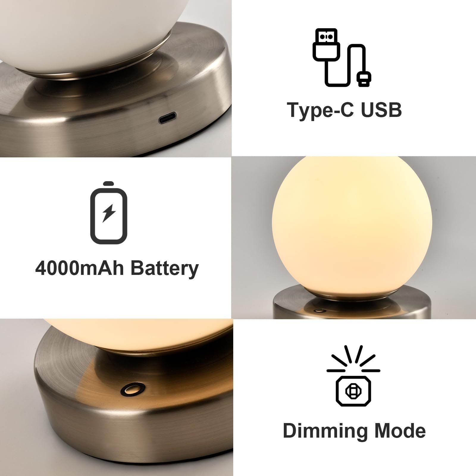 LQWELL Nachttischlampe Nachttischleuchte, Tischlampe Tischleuchte, 3 Dimmst günstig online kaufen