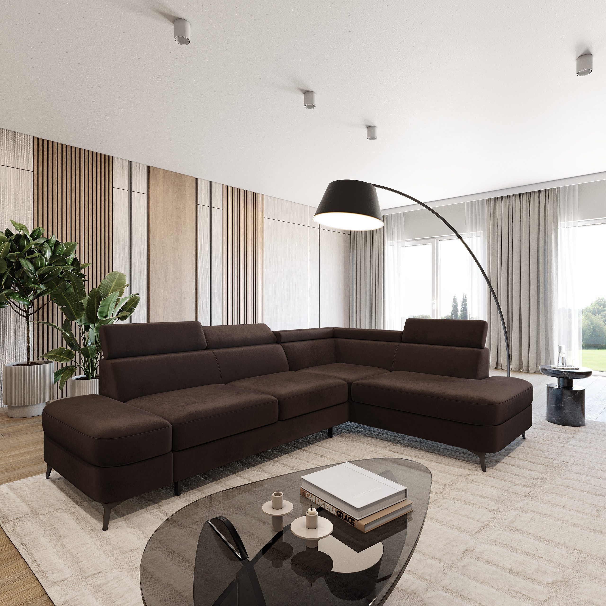 Masseno Ecksofa AVISE mit Schlaffunktion L-Form, Sofa mit Bettkasten