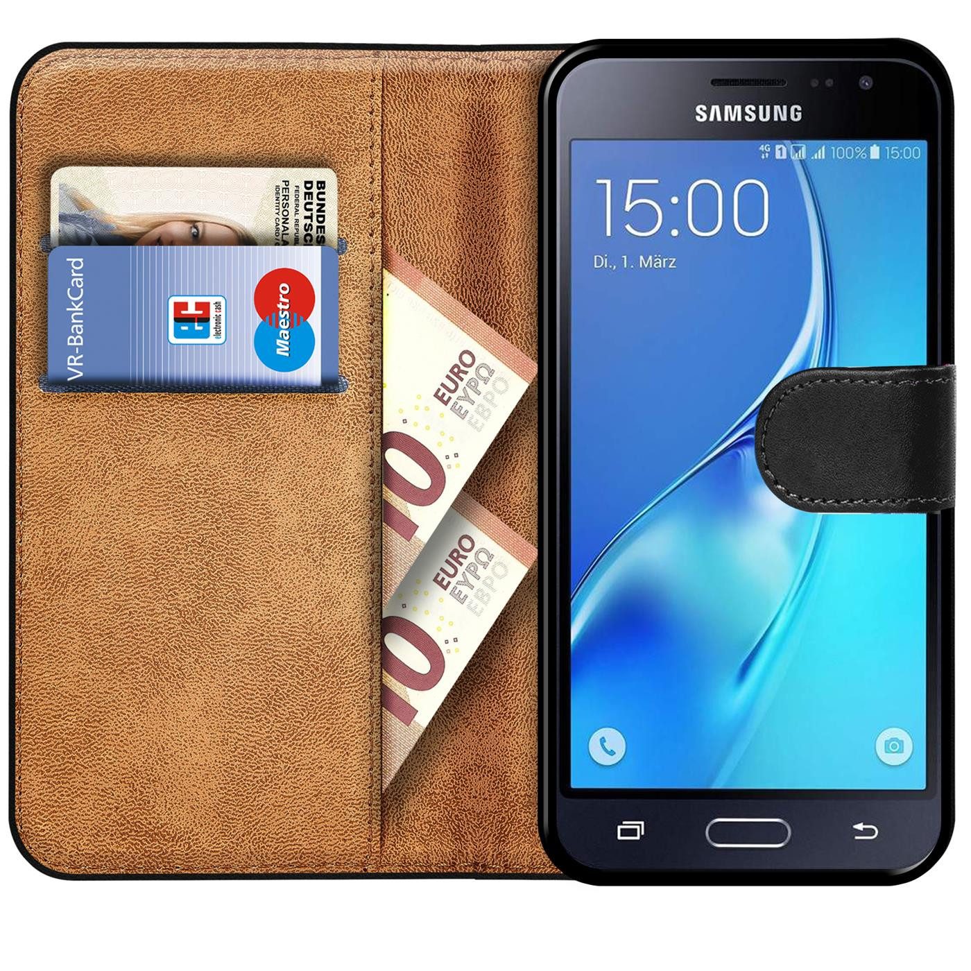 CoolGadget Handyhülle Book Case Handy Tasche für Samsung Galaxy J7 2016 (J720) 5,5 Zoll, Hülle Klapphülle Flip Cover für Samsung J7 2016 Schutzhülle stoßfest