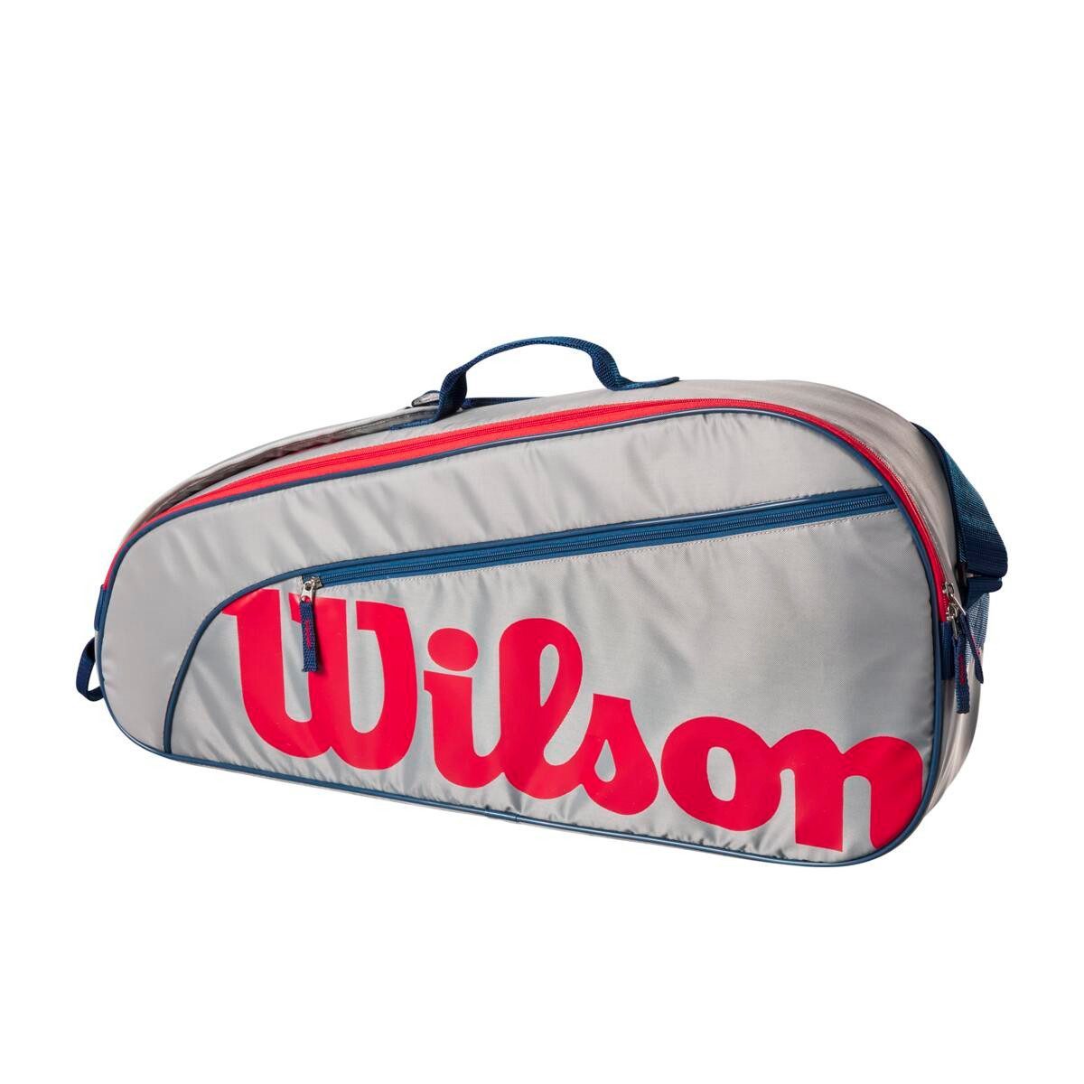 Wilson Sporttasche Tennis-Racketbag Kinder/Junior (Schlägertasche, 1 Hauptfach) grau 3er