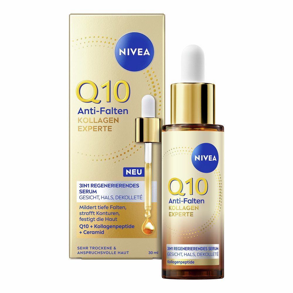 Nivea Gesichtsserum NIVEA Q10 3-in-1 Regenerierendes Serum, mit Q10, für die tägliche Gesichtspflege