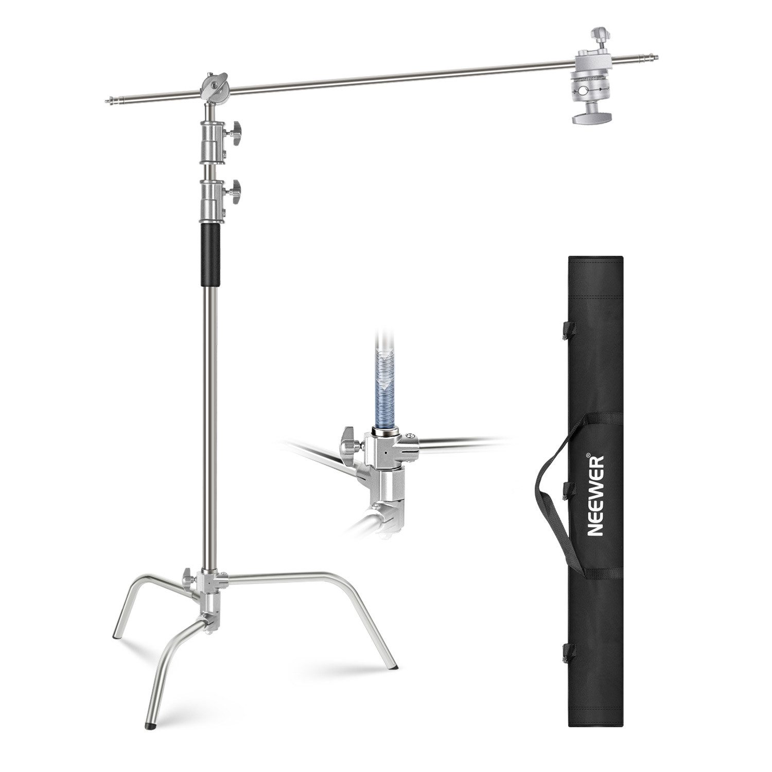 Neewer C320B 3M Verstellbarer C-Stand Lampentständer, 150-305 cm Lampenstativ (mit Tragetasche, für Fotostudio Videoreflektor Schirm Monolight)