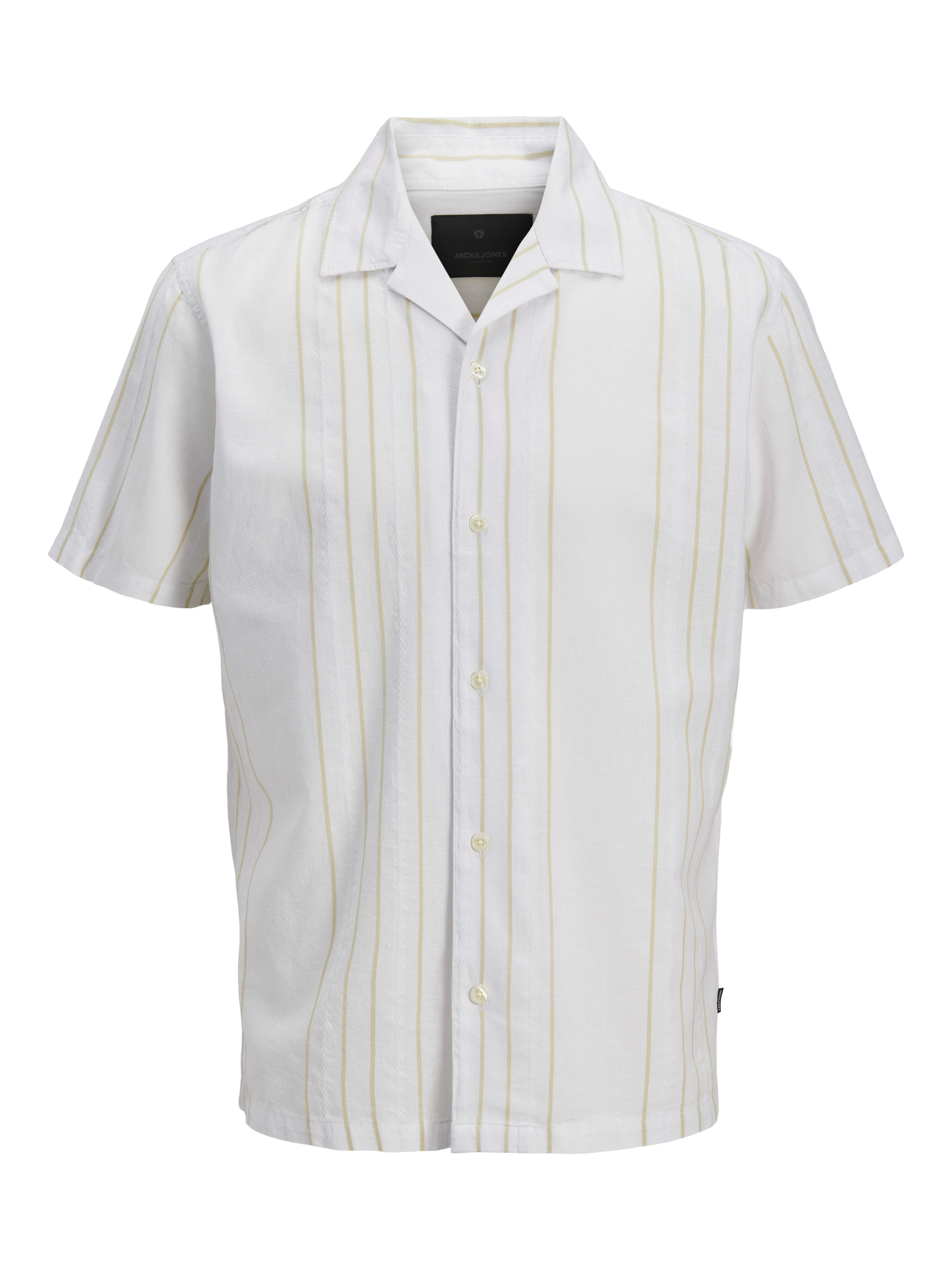 Jack & Jones Kurzarmhemd JPRBLARIVER LINEN BL. DOBBY SS SHIRT SN mit Resort Kragen