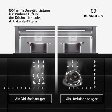 Klarstein Deckenhaube Serie CGCH3-Ro.Fl.Eco-75BK Royal Flush Eco, Dunstabzugshaube Abluft Umluft LED Touch