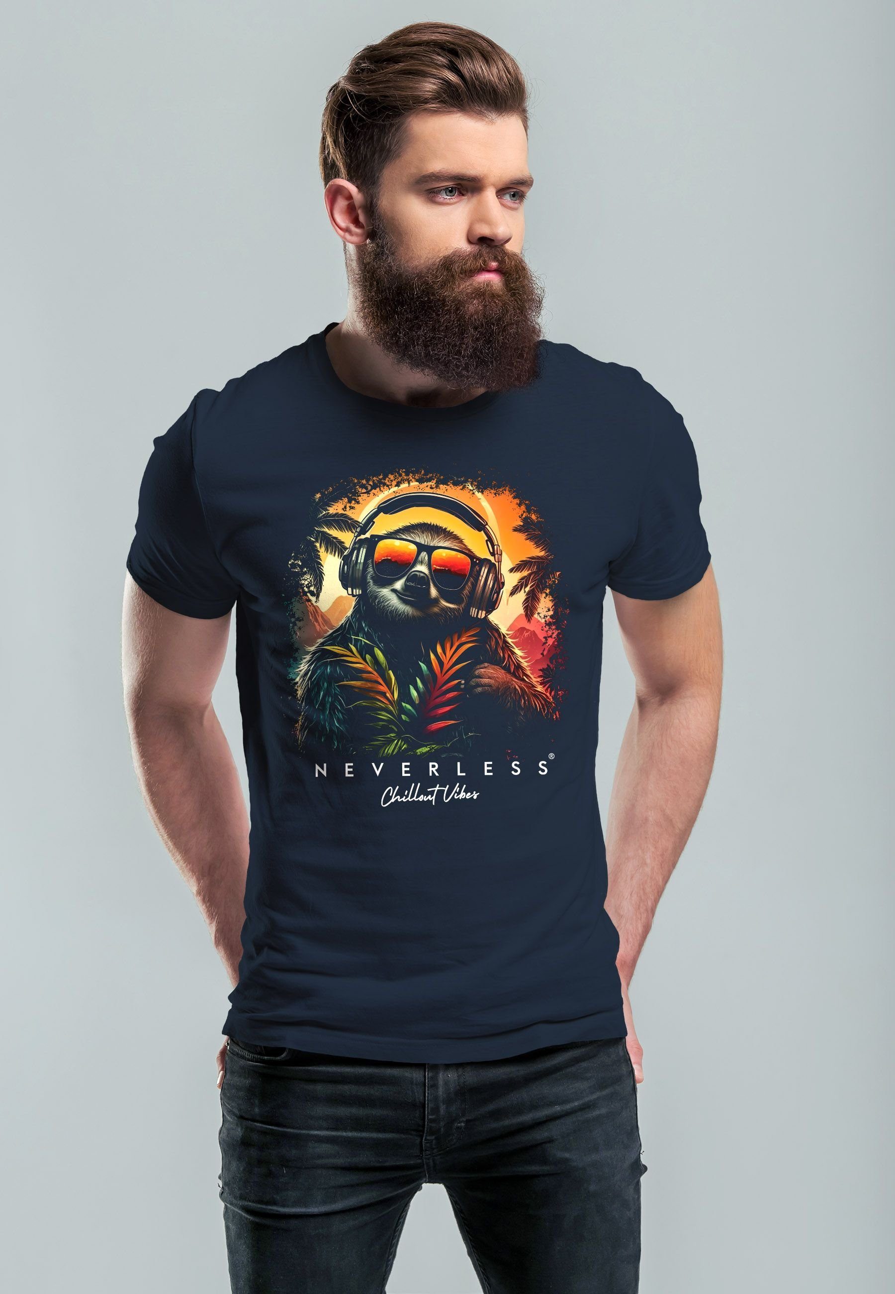 Neverless Print-Shirt Herren T-Shirt Musik DJ günstig online kaufen