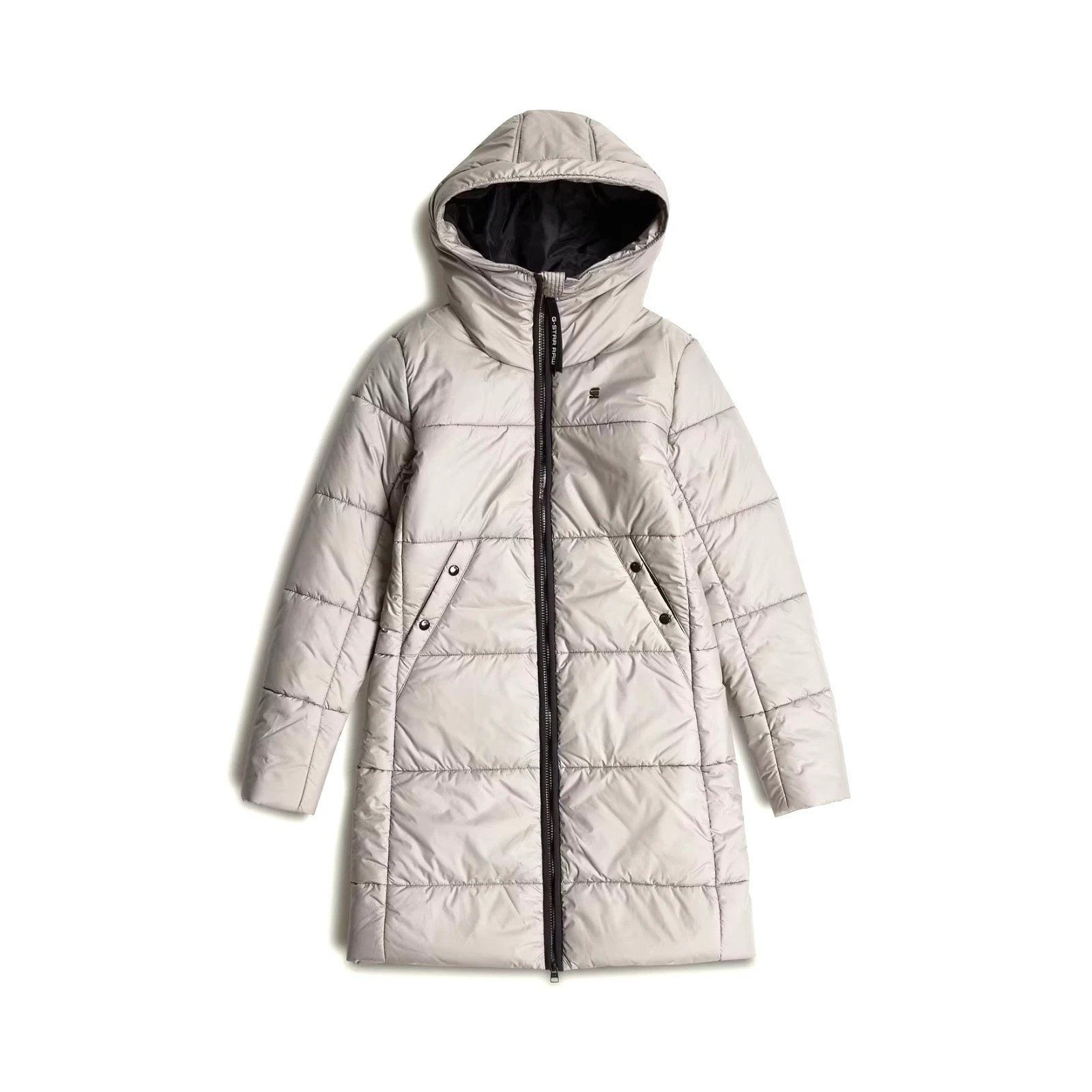 G-STAR Langjacke G-Star Raw Damen Whistler Hooded Quilted Slim Long Jackets Mit Kapuze, in Unifarbe