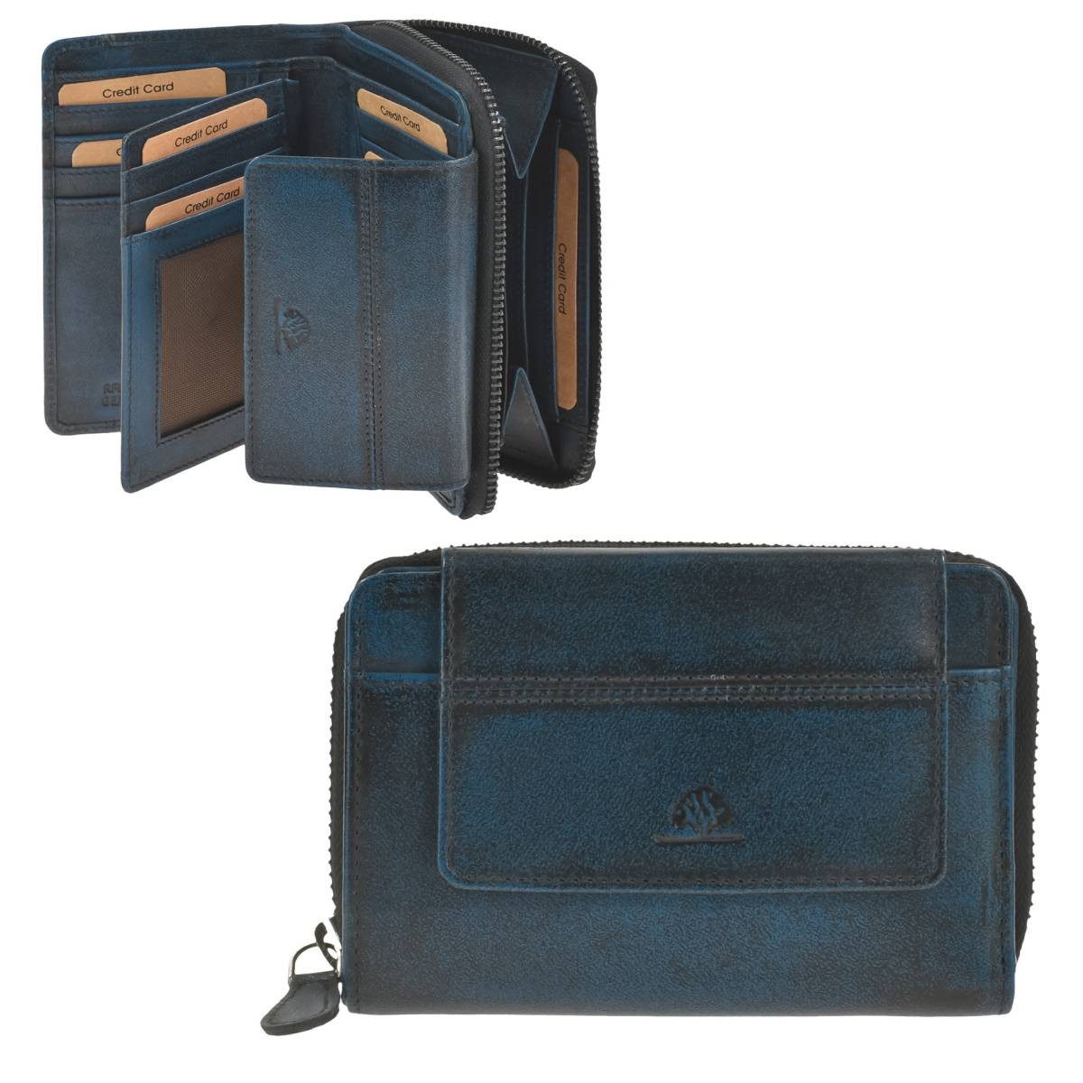 Greenburry Geldbörse "Destressed" Leder Portemonnaie Damen günstig online kaufen