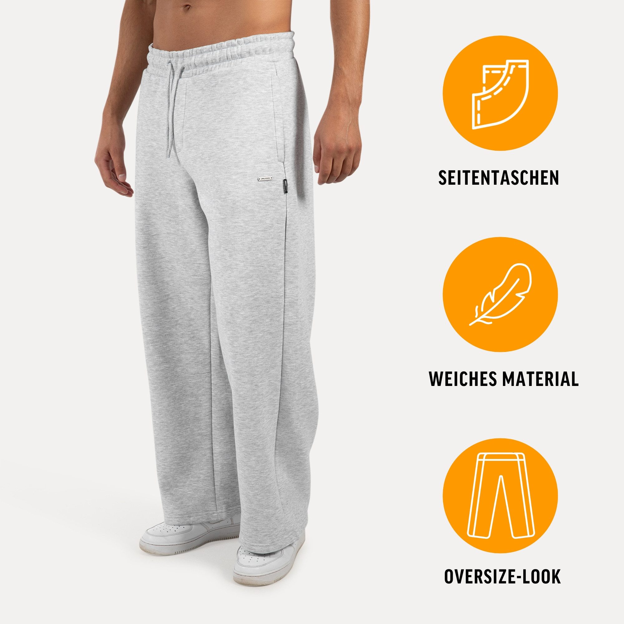 Smilodox Jogginghose Brayan Oversize, Bequeme Sweathose mit Kordelzug & Tas günstig online kaufen