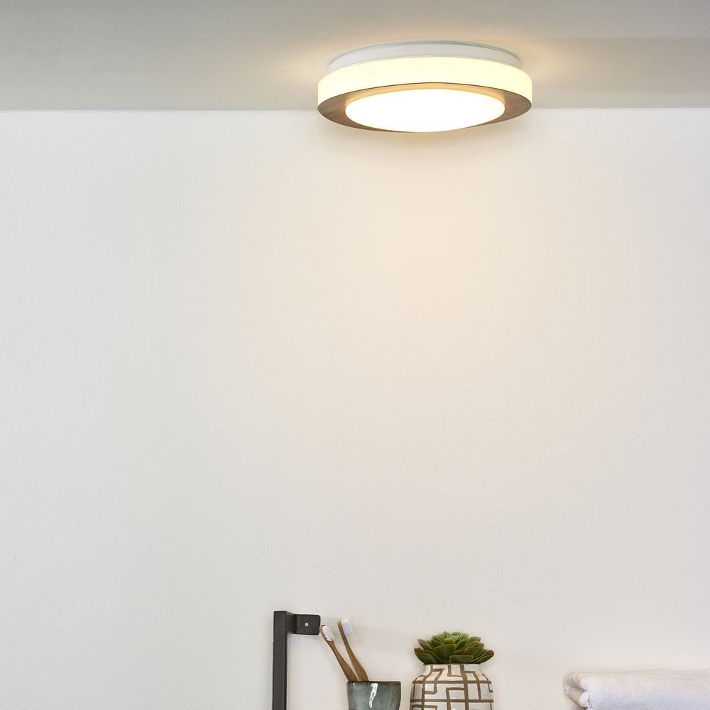Lucide Deckenleuchten LED Deckenleuchte 12W dimmbar Dunkel Holz, LED