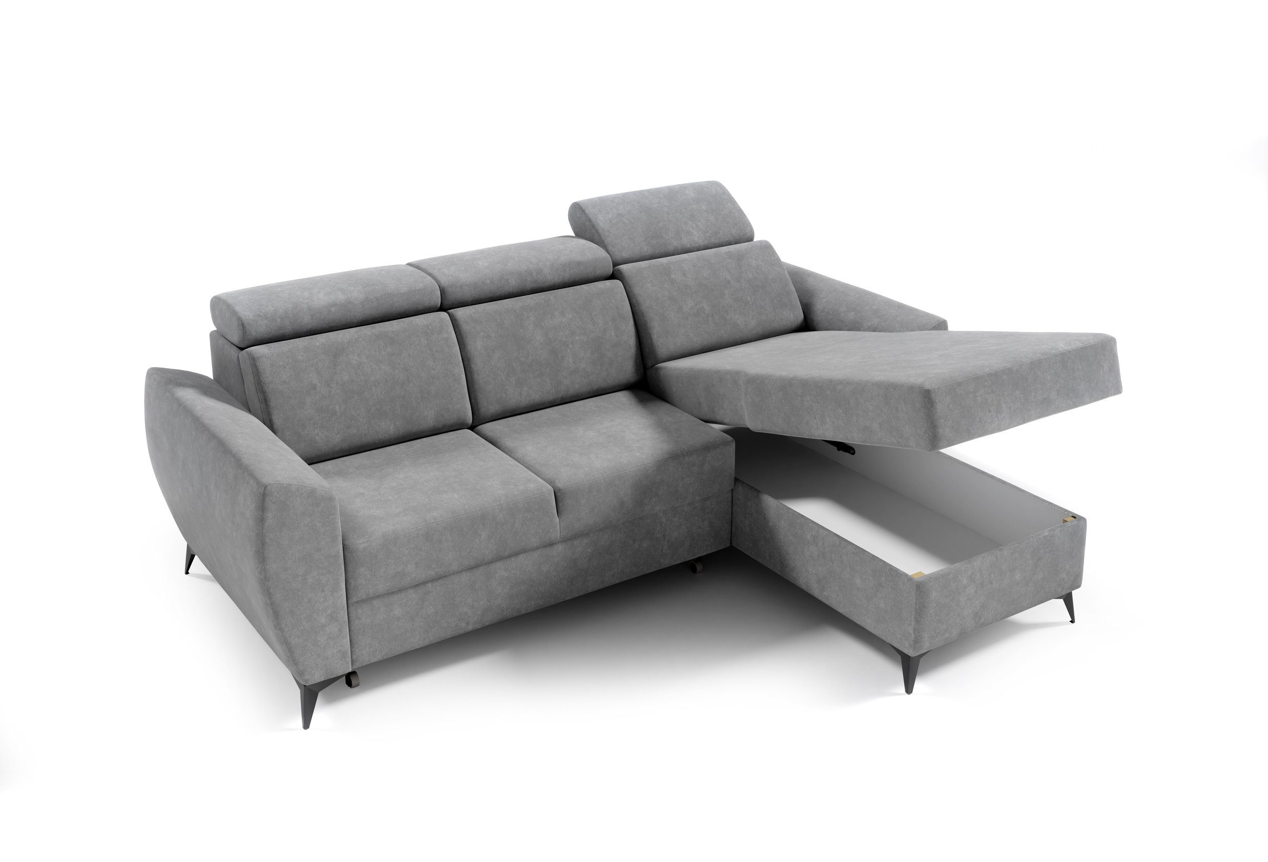 und Couch 235x93-109x176 L-Form mit Wohnzimmer, cm, I, Schlaffunktion Sofagarnitur für MOEBLO - (BxHxT): Bettkasten Ecksofa mane Bettfunktion, Wohnlandschaft mit Eckcouch Sofa universelle TESLIN Schlafsofa