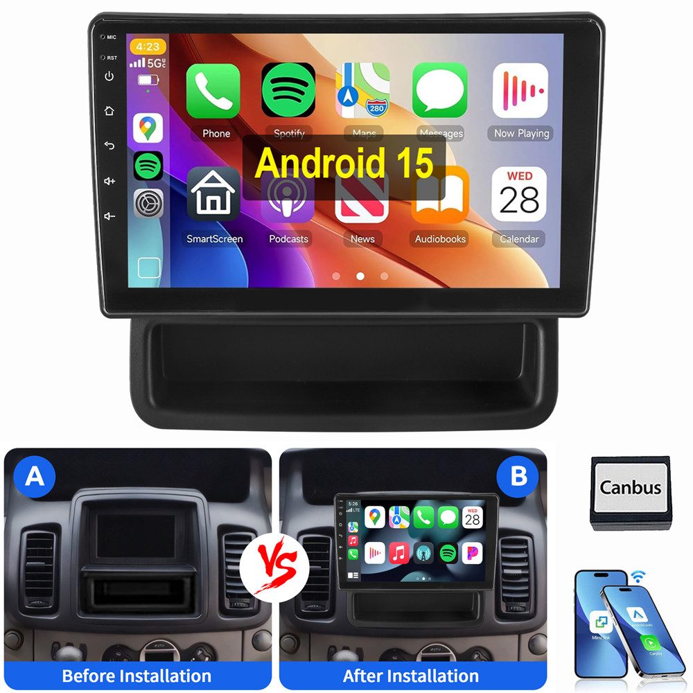 ESSGOO 10,1" Für Opel Vivaro A Renault Trafic 2010-2014 Carplay Autoradio Autoradio (RDS, Digitalradio (DAB), FM, AM, Navi Carplay Android Auto BT EQ USB WIFI)
