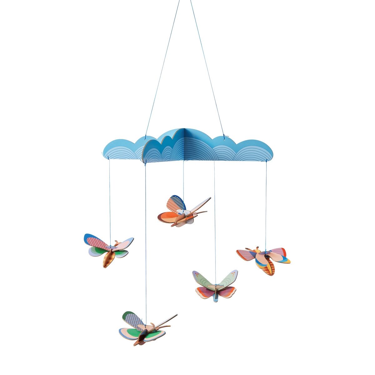 studio ROOF Kreativset 3D Mobile aus Karton zum Zusammenstecken, nachhaltige Kinderzimmerdeko