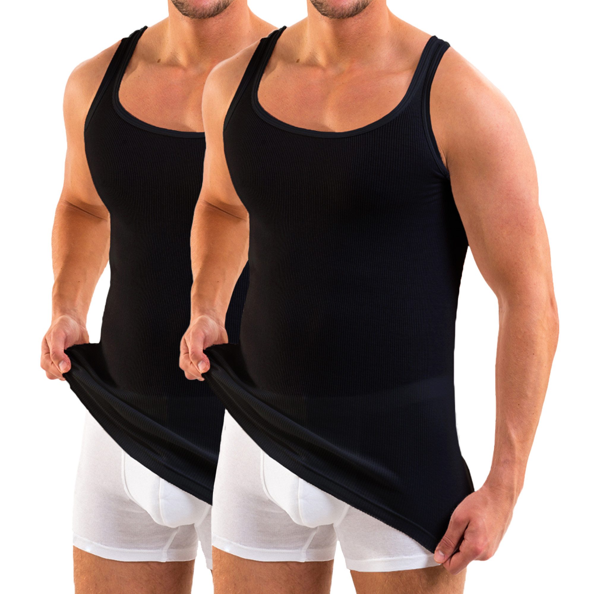 HERMKO Unterhemd 3018 (Pack, 2er) 100 % BIO-Baumwolle Achselhemd Doppelripp günstig online kaufen