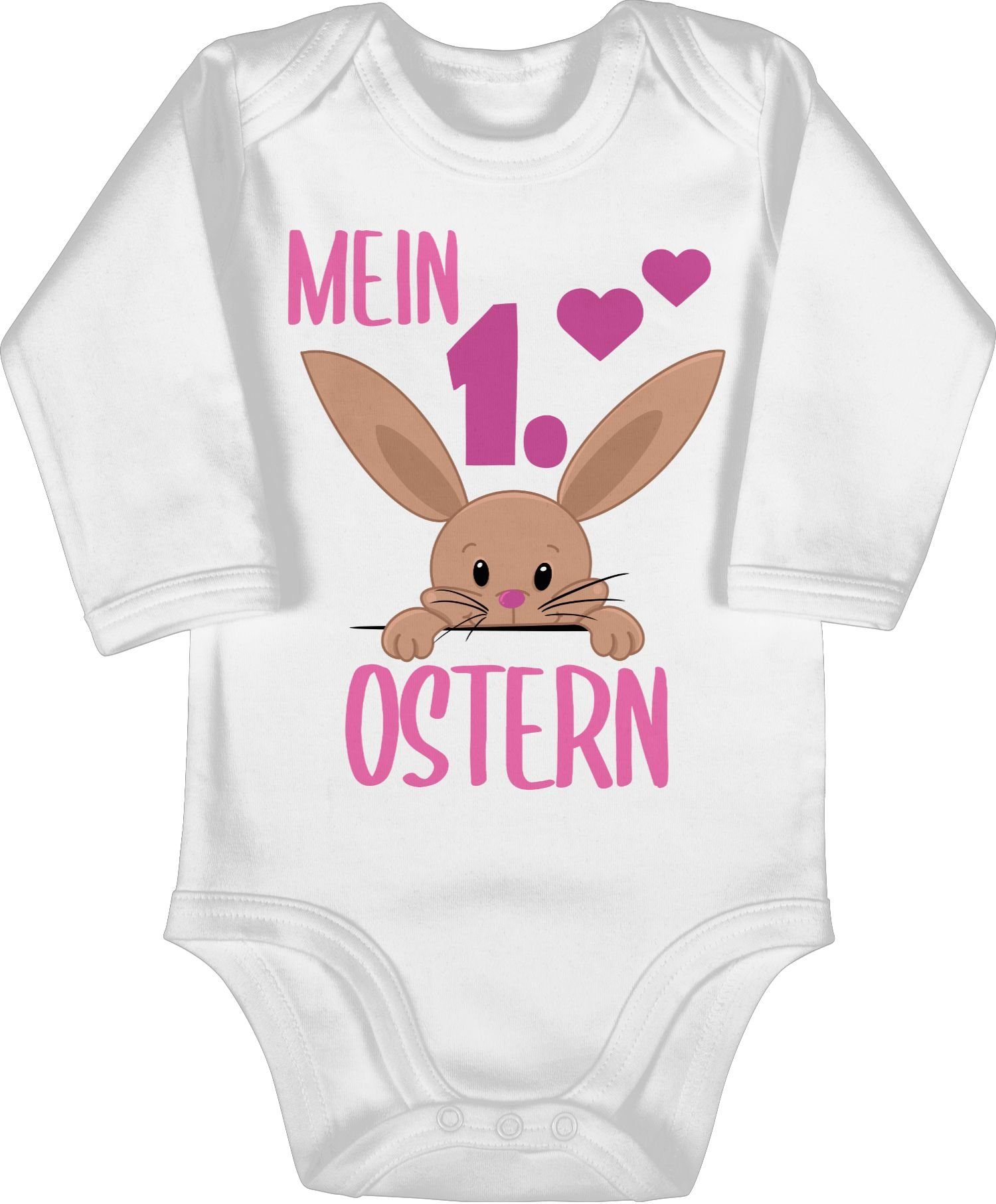 Shirtracer Shirtbody Mein 1. Ostern süßer Hase Ostergeschenke 1 Weiß