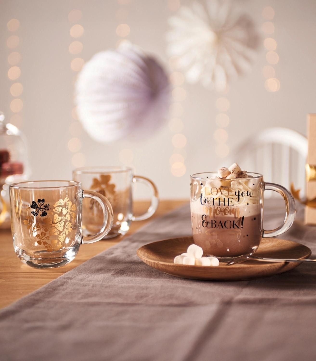 LEONARDO Tasse EMOZIONE, 400 ml, Transparent, Schwarz, Goldgelb, 1-tlg., Glas, spülmaschinen- und mikrowellengeeignet