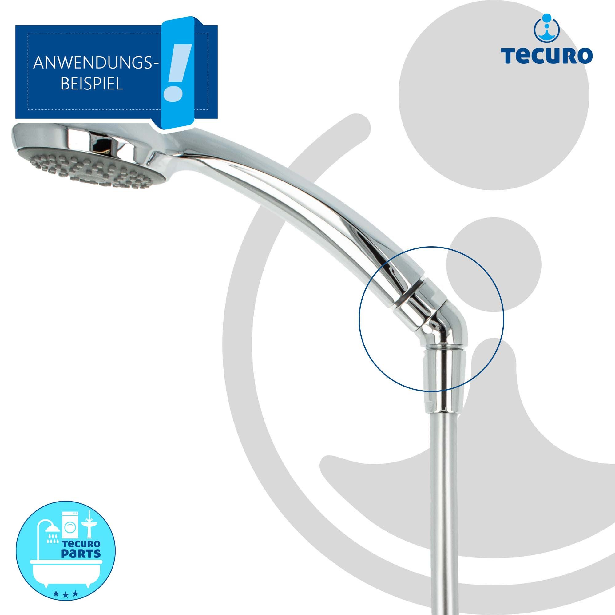 tecuro Duscharmatur Winkelstück für Handbrausen 1/2 x 45° Neigung - Messing-verchromt