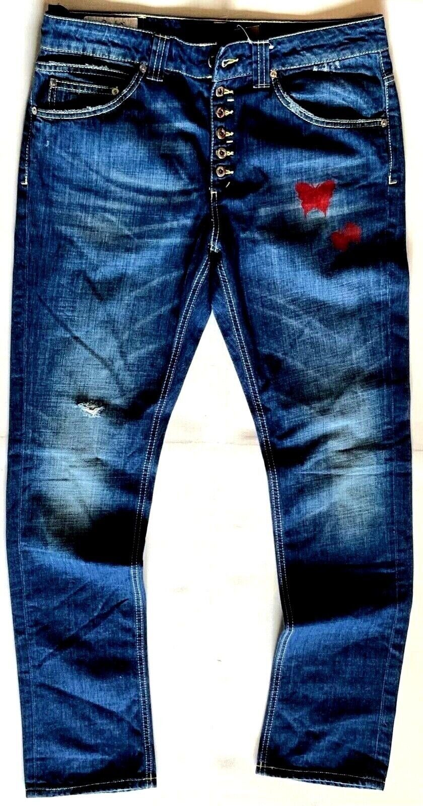 Damen Jeans DONDUP 5-Pocket-Jeans Dondup Damen Jeans Hosen, Dondup Surya Jeans Damen Blau Destroyed Hose