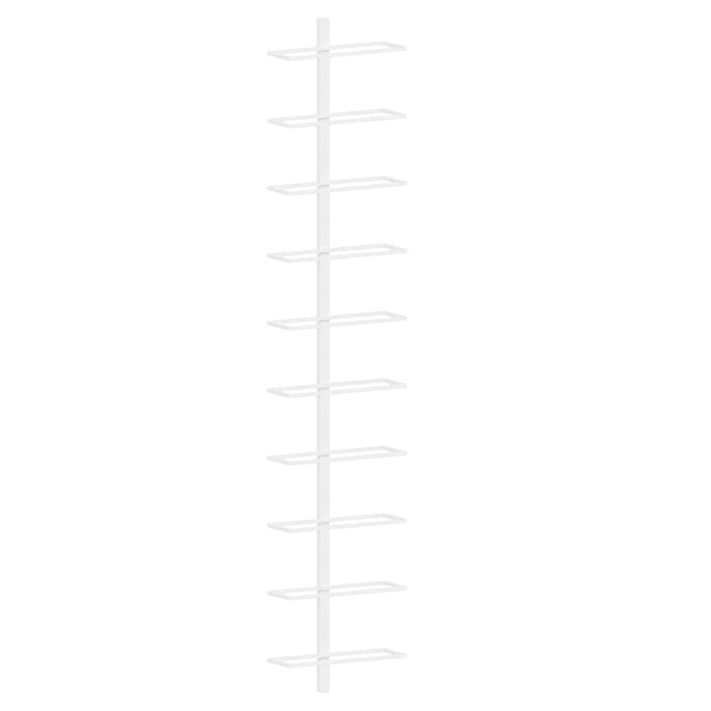 vidaXL Weinregal Wand-Weinregal für 10 Flaschen Weiß Metall, 1-tlg.