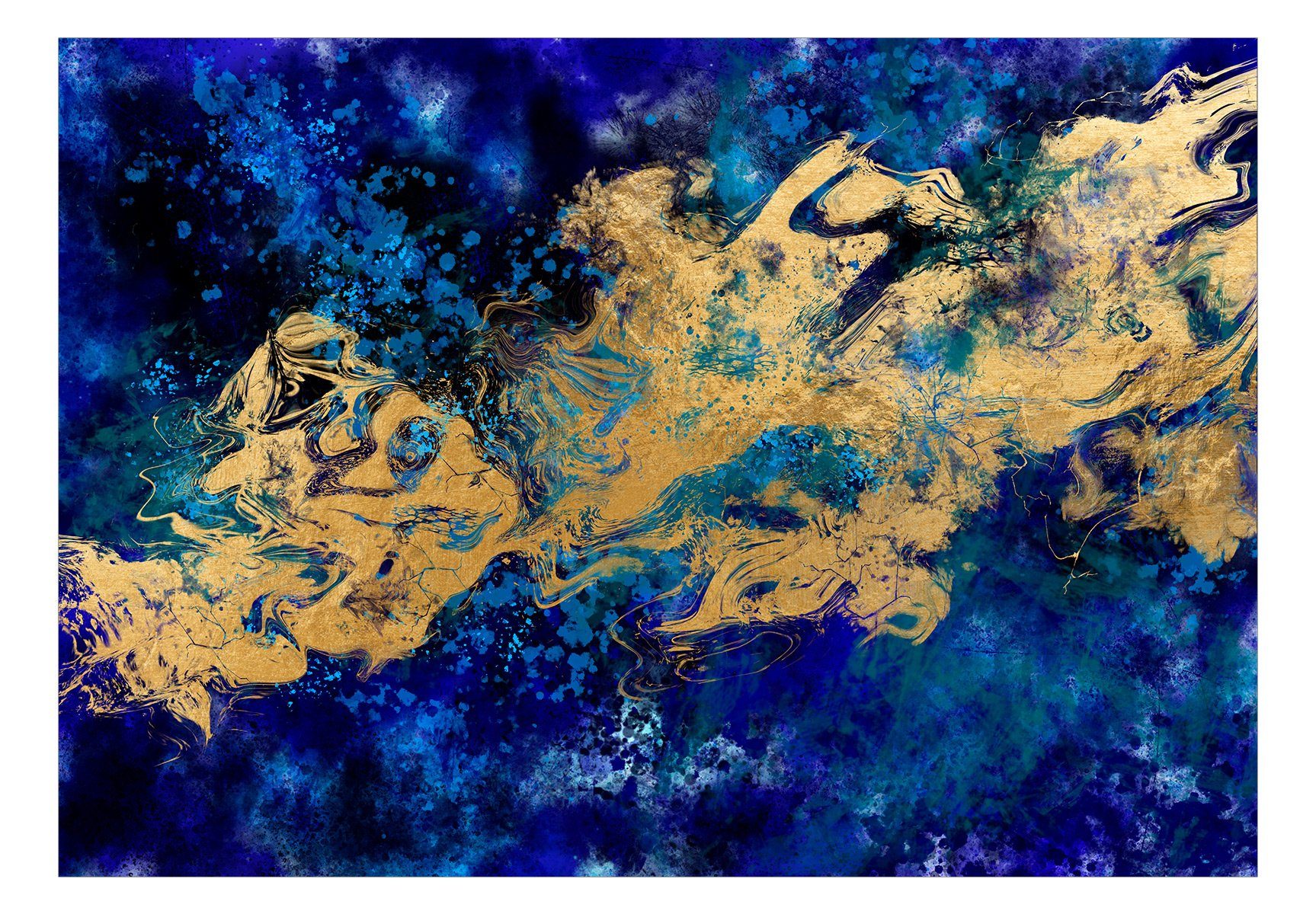 KUNSTLOFT Vliestapete Gorgeous Blue Tapete 1x0.7 halb-matt, lichtbeständige m, Design