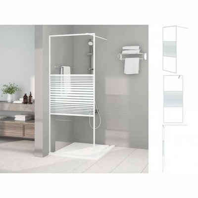 vidaXL Duschwanne Walk In Duschwand für Begehbare Dusche Weiß 80x195 cm ESG-Klarglas