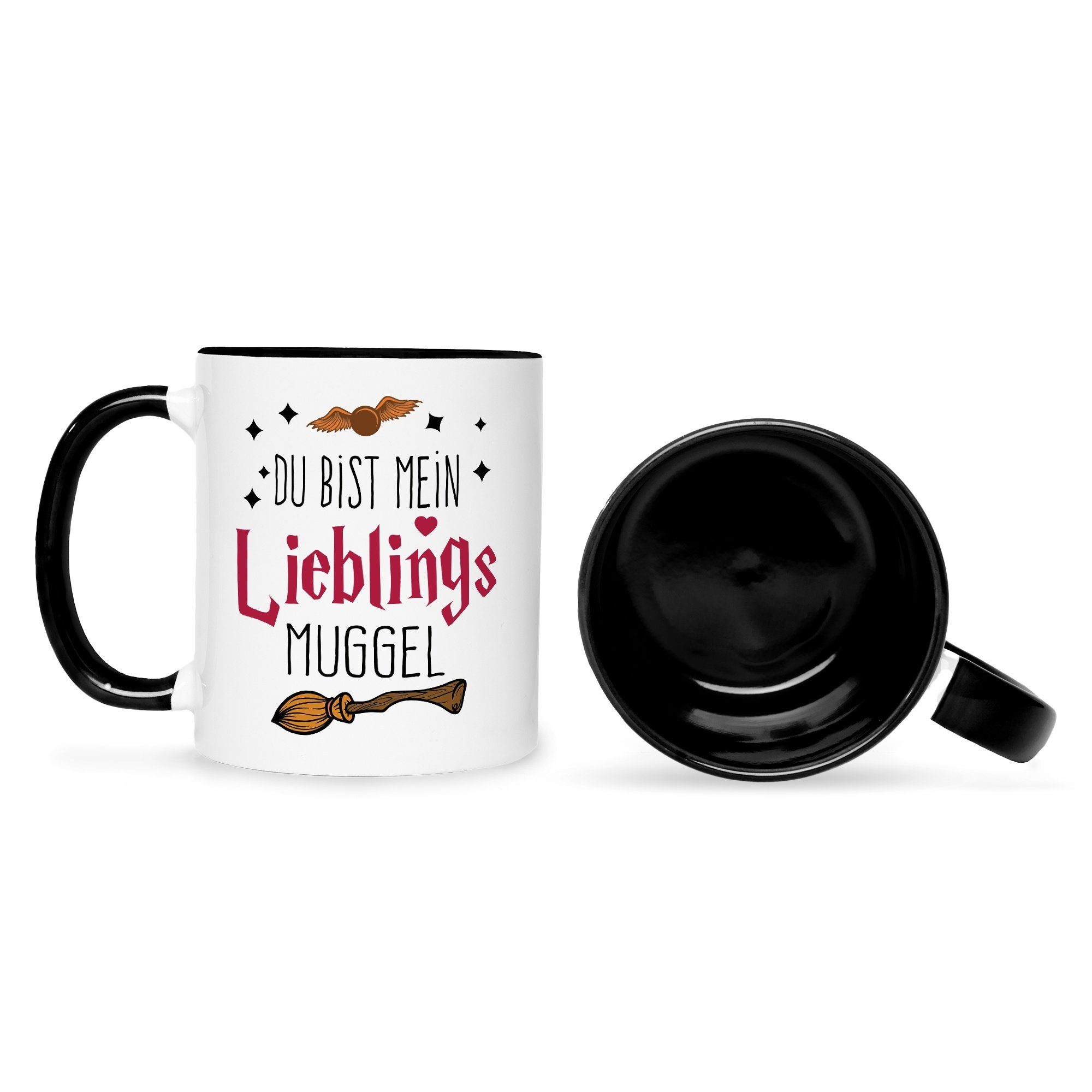 Muggel Papa GRAVURZEILE mit - Ihn Männer Bedruckte - Tasse Weihnachten Sie für Schwarz Freunde Spruch Frauen - - Geschenk mein Geburtstag Tasse Lustige - Weiß & Lieblings Valentinstag bist Du & Geschenke Mama