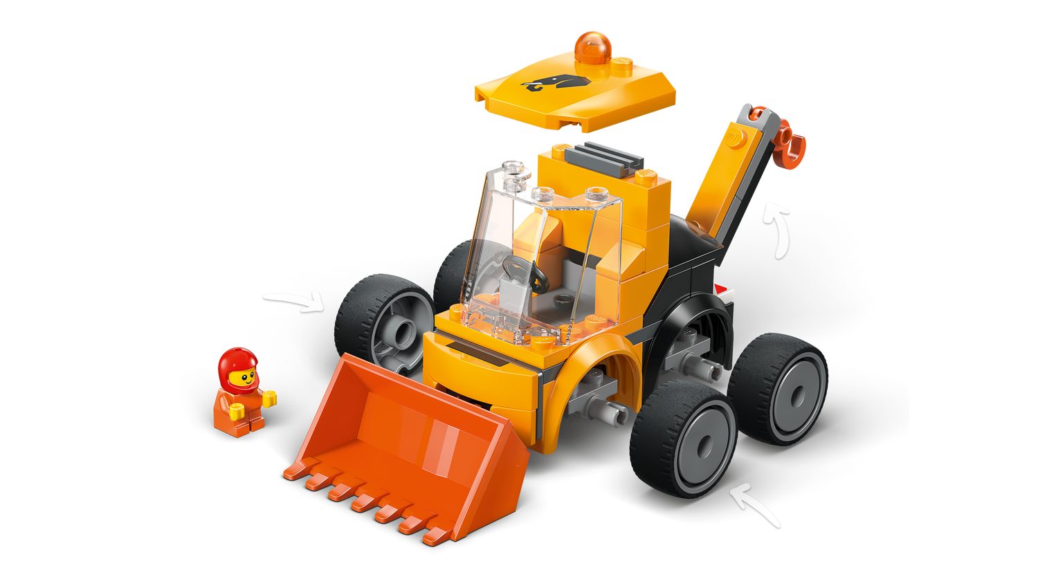 LEGO® City 60483 Coole Flitzer – Radlader Spielbausteine, (Set, 61 St., Set)