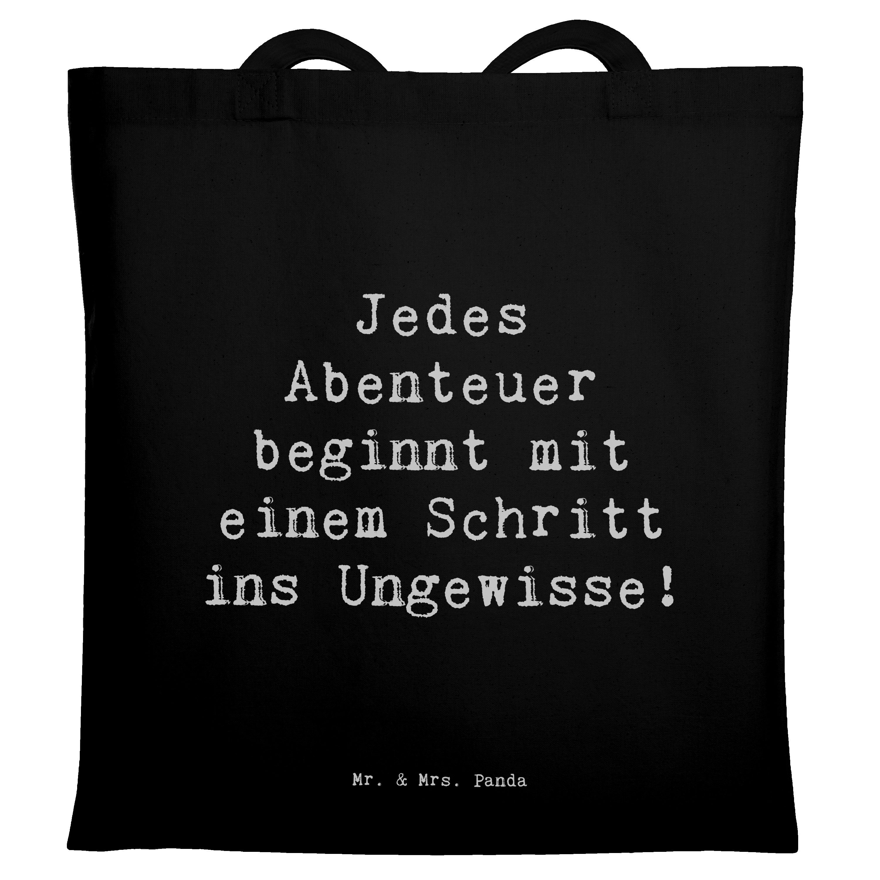 Tragetasche Spruch Ungewissheit akzeptieren - Schwarz - Geschenk, Mr. & Mrs. Pand