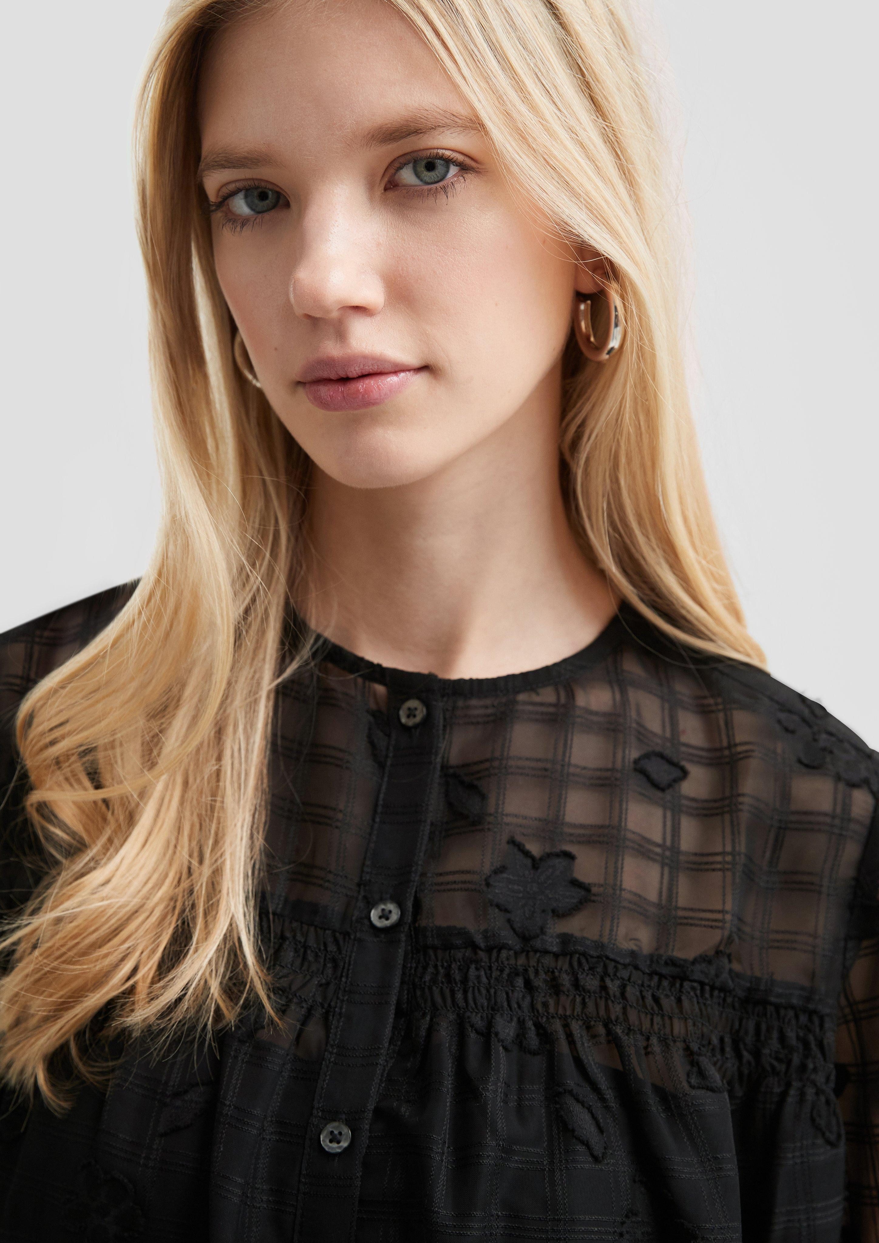 QS Langarmbluse Leicht transparente Chiffonbluse günstig online kaufen