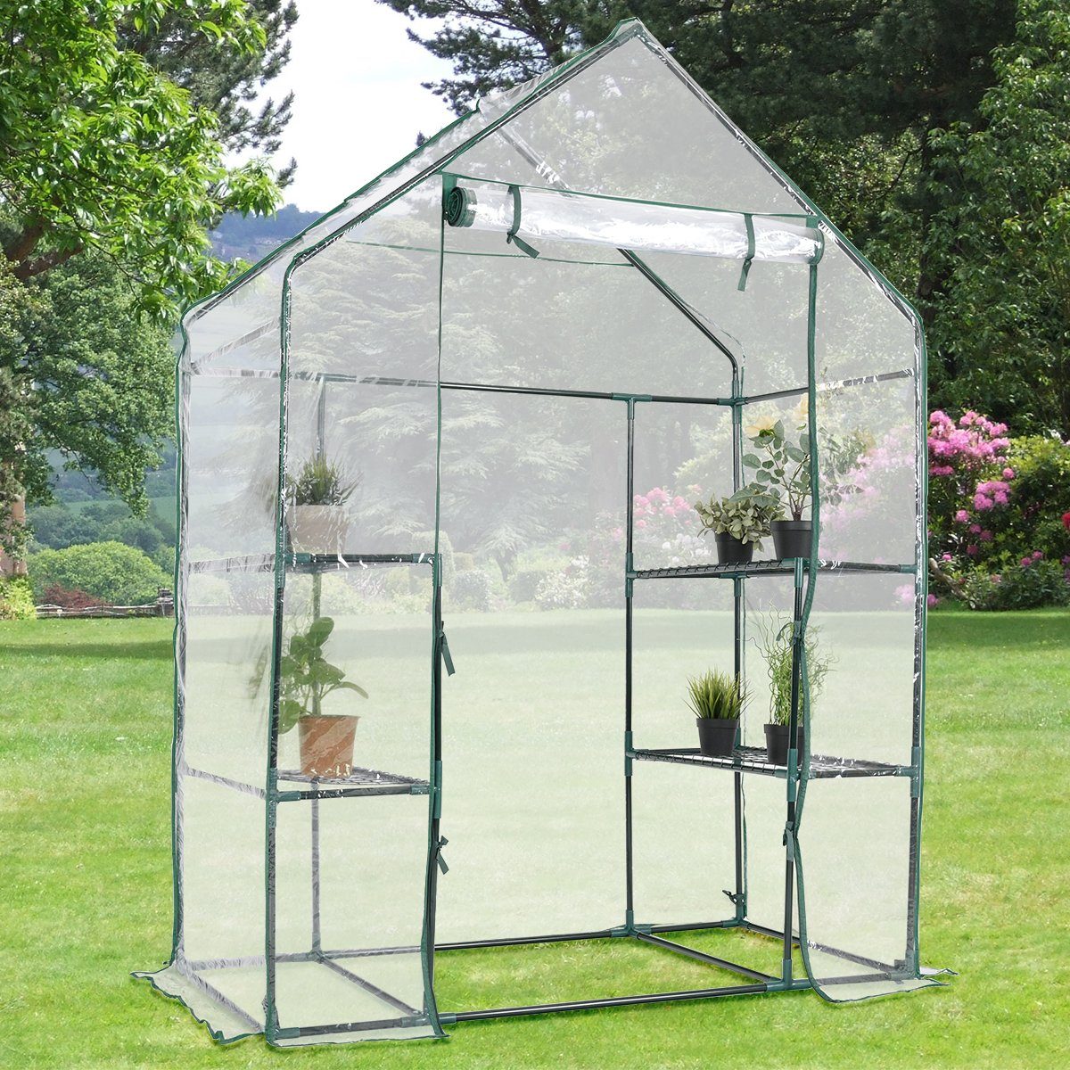 COSTWAY Foliengewächshaus Gewächshaus, 143x73x195cm günstig online kaufen