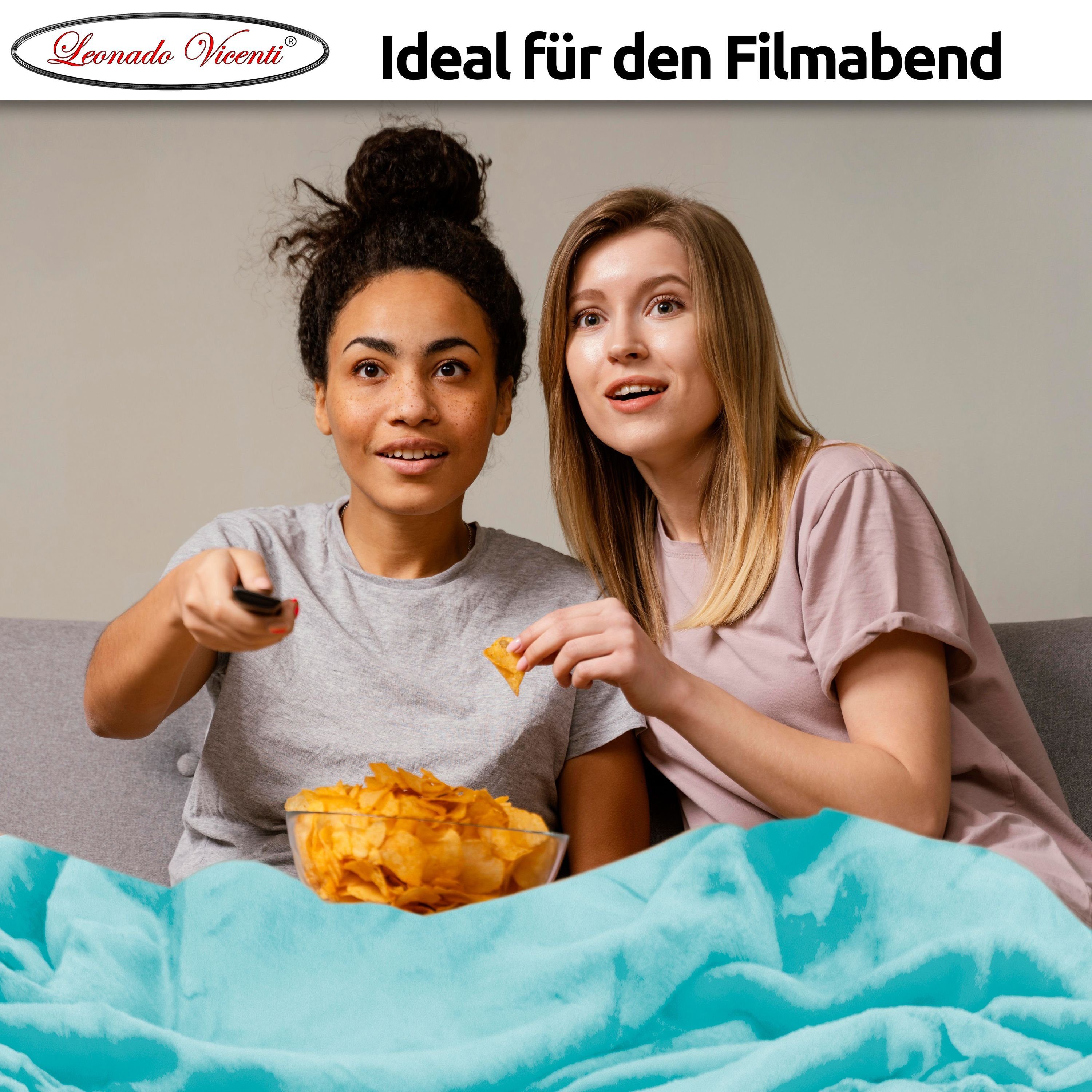 Wohndecke kuschelig warm 150x200, 220x240 oder 270x230, Leonado Vicenti, Ku günstig online kaufen