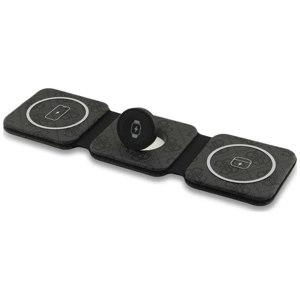 Guess Ladestation Schnellladegerät Reiseladegerät Induktions-Ladegerät (Spar-Set, 1-tlg., 3-in-1, MagSafe, 15 W, faltbar)