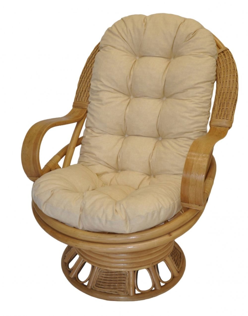 Rattani Rattanstuhl Luxus Rattansessel Rattan Drehsessel Drehwippsessel, Tolles Design und hochwertige Verarbeitung