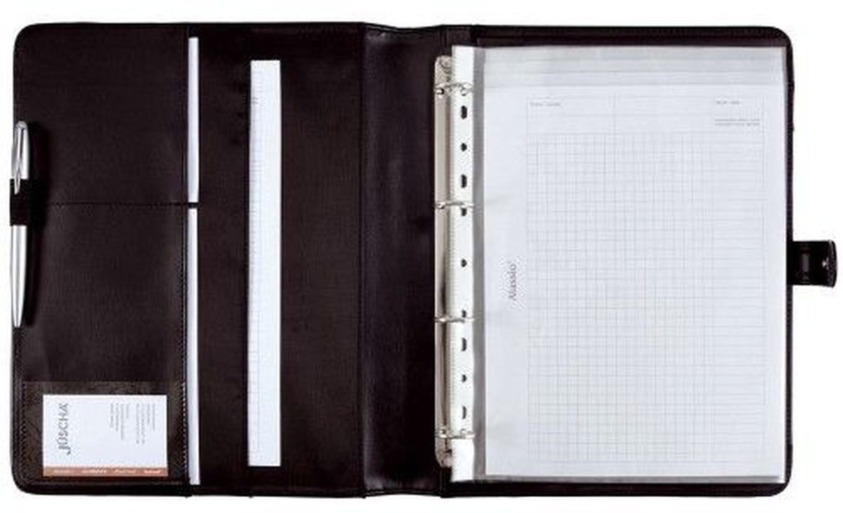 Schreibmappe Ringbuchmappe Fano I A4 FineTouch Lederimitat / Nylon schwarz