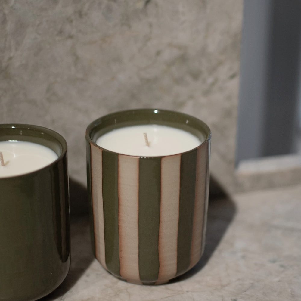 dbkd Dekoobjekt Duftkerze Burn - stripe green