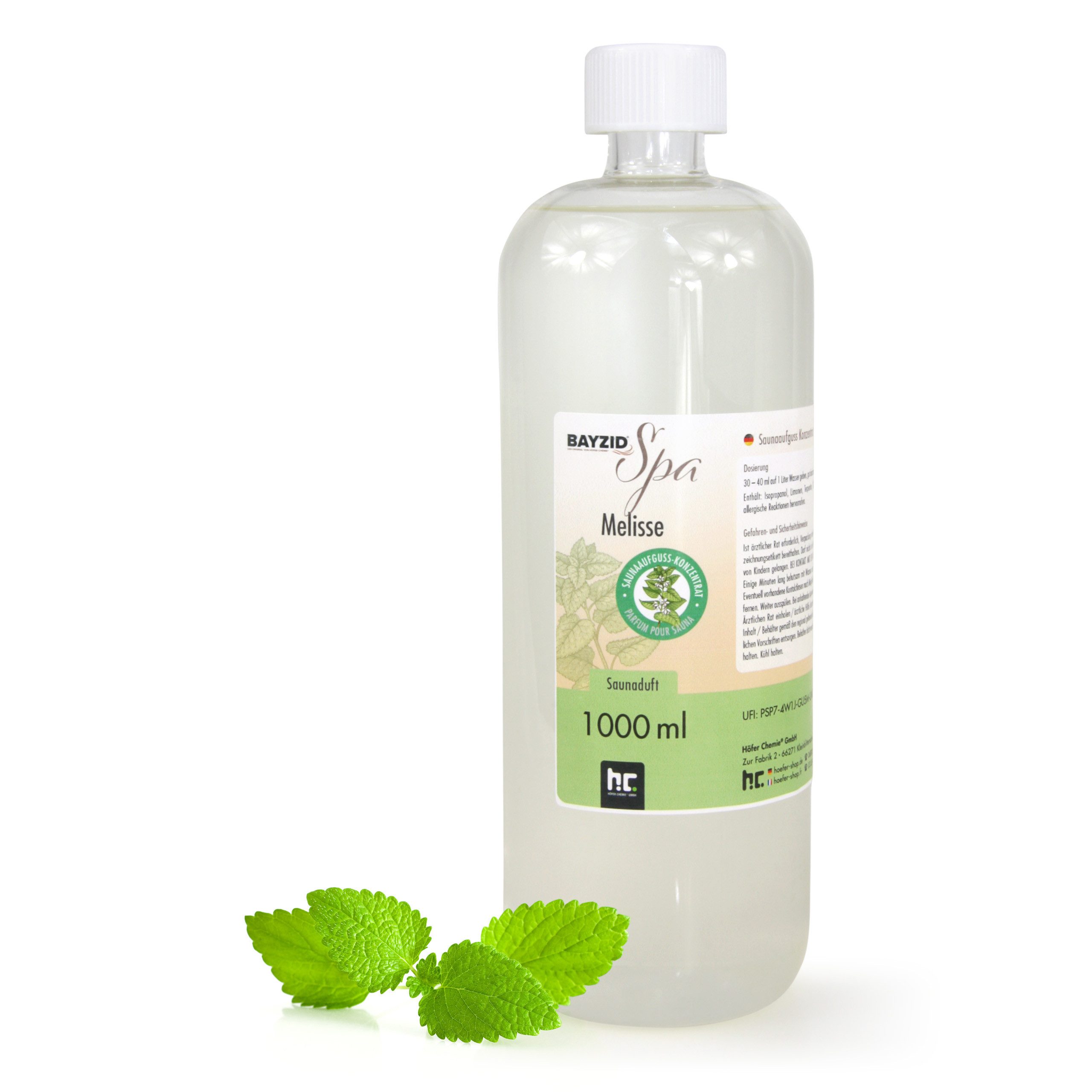Aufgusskonzentrat 1 L BAYZID® SPA Saunaaufguss Melisse