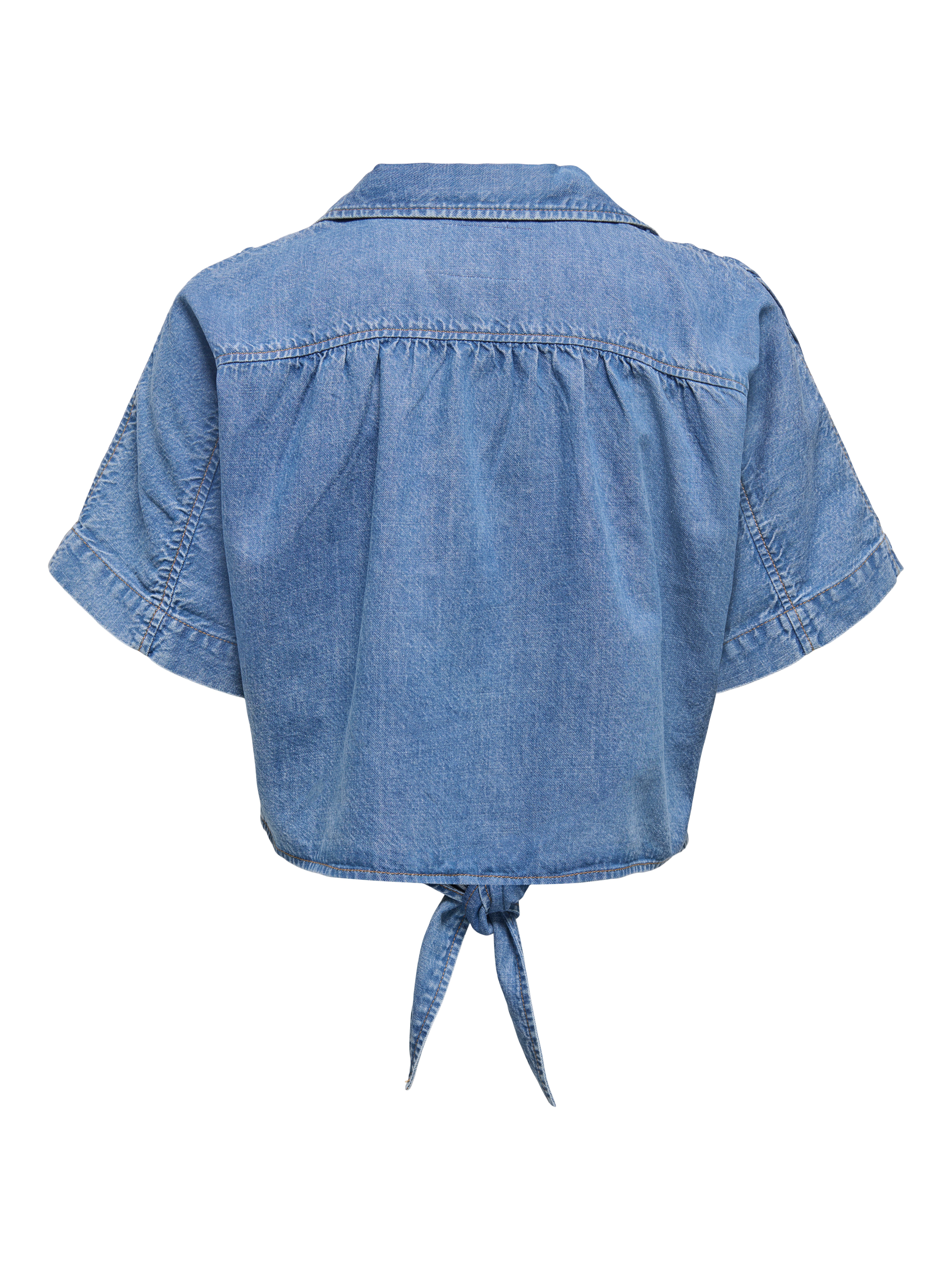 ONLY Jeansbluse ONLPAULA S/S TIE SHIRT DNM AKM Baumwollmischung, regular fit – Bild 5 von 5