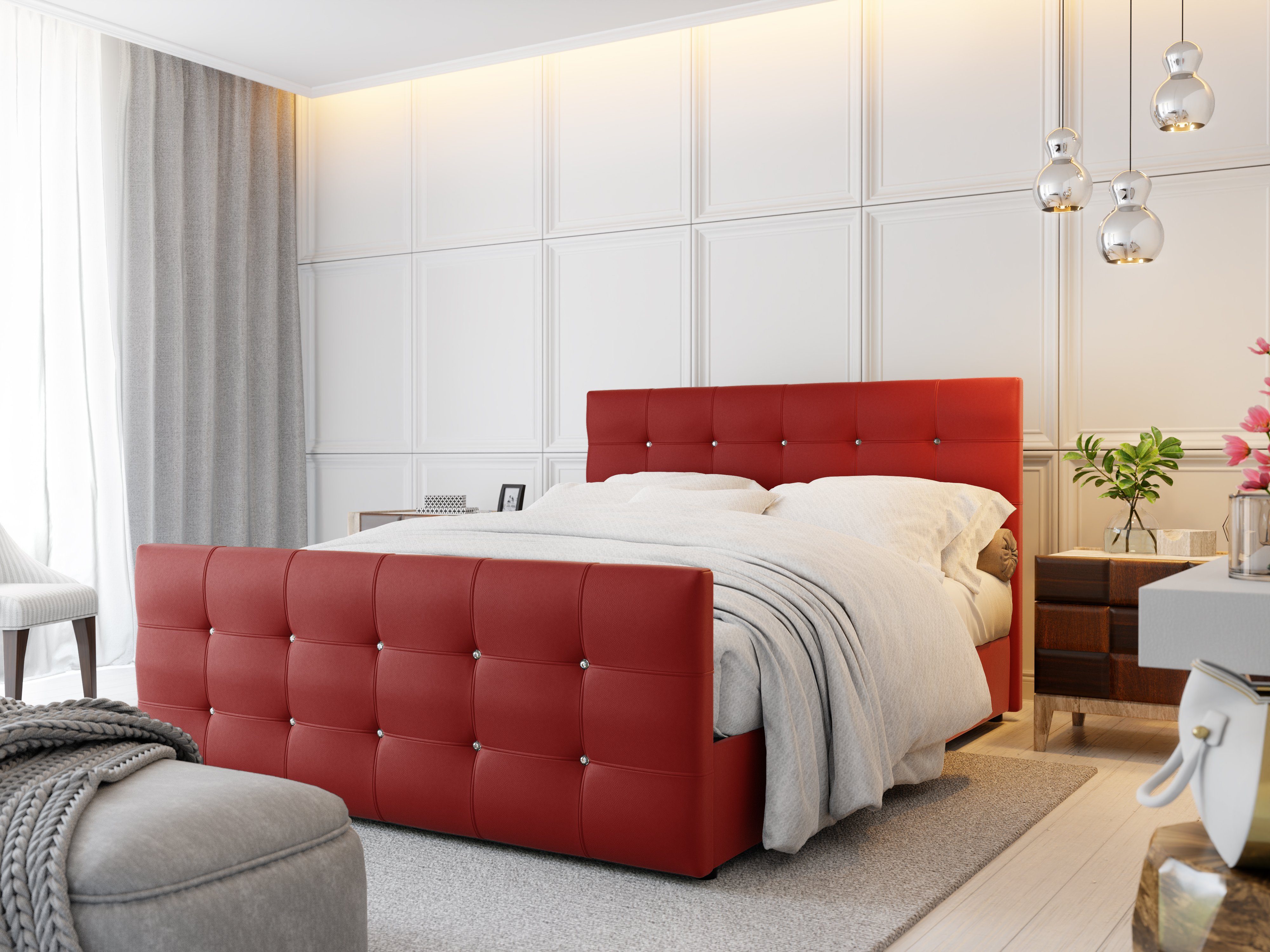 yourhouse24 Boxspringbett Cleo Leder mit 2 günstig online kaufen
