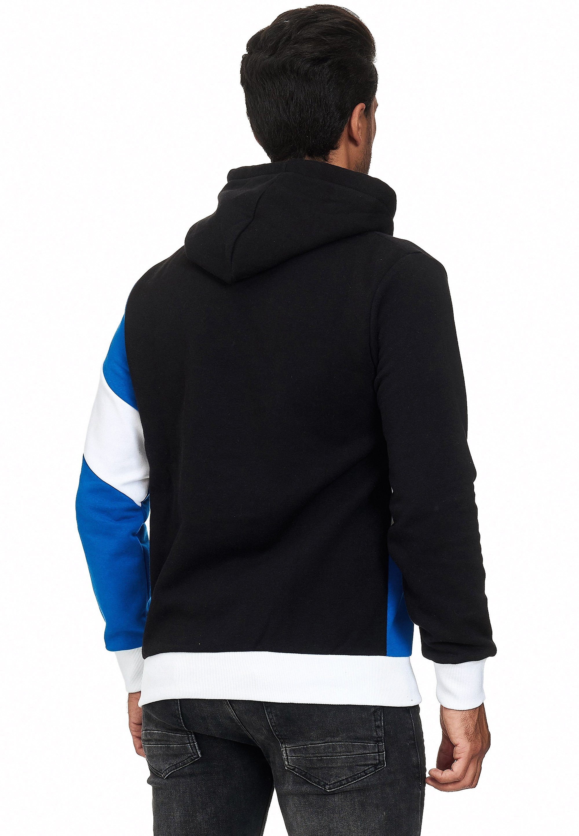 Design sportlichem schwarz-blau Kapuzensweatshirt in Neal Rusty
