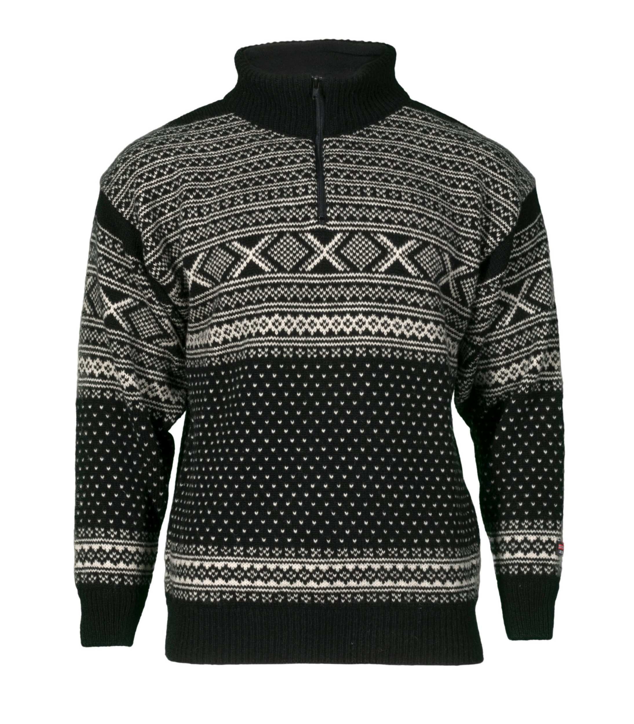 Wollpullover Norwegerpullover - Setesdal Strickpullover - Farbe schwarz