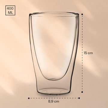 Feelino Thermoglas DUOS doppelwandiges Glas 400 ml, Glas