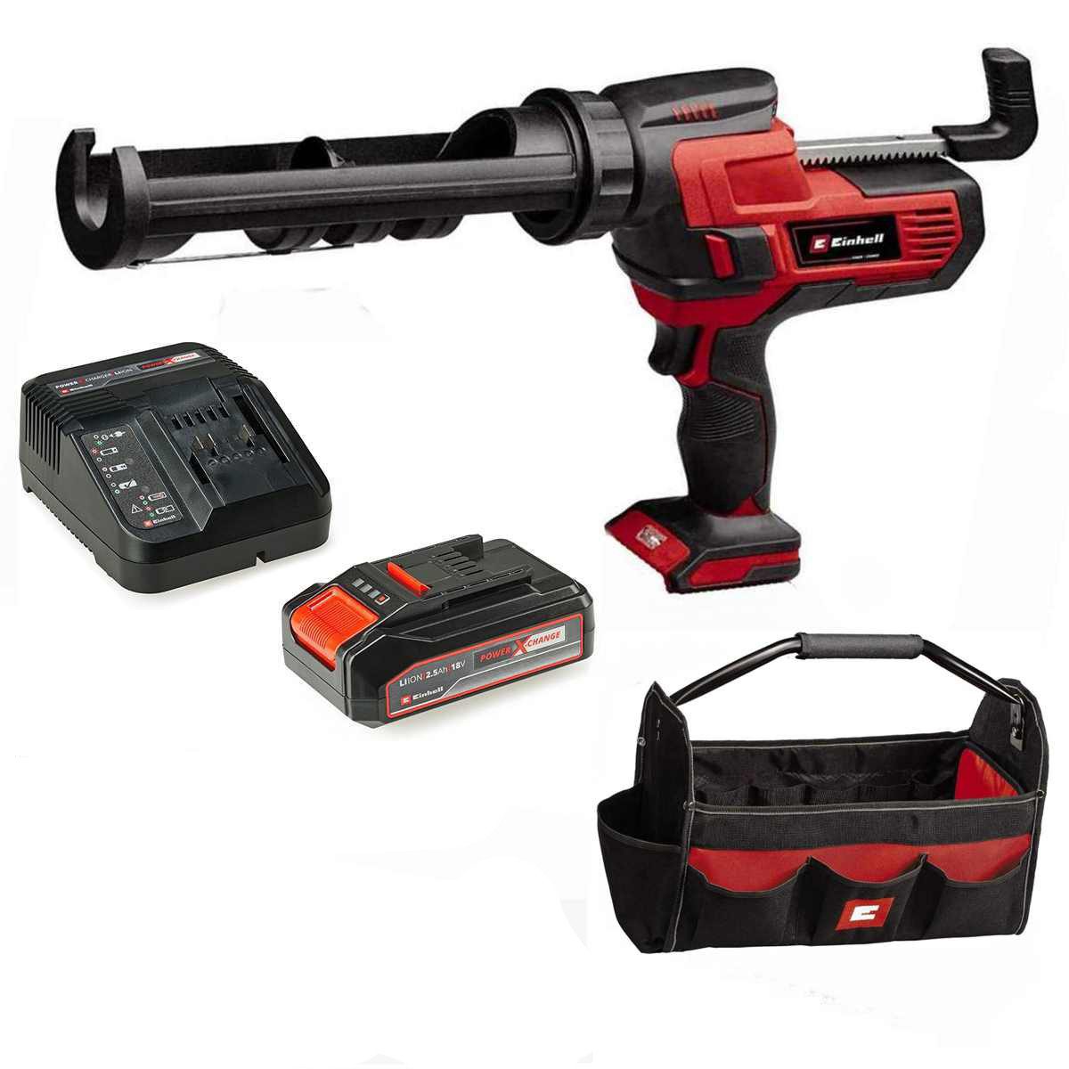 Einhell Akku-Kartuschenpistole Kartuschenpistole TE-SG 18/10 Li +2.5 Ah Akku & Ladegerät + Bag