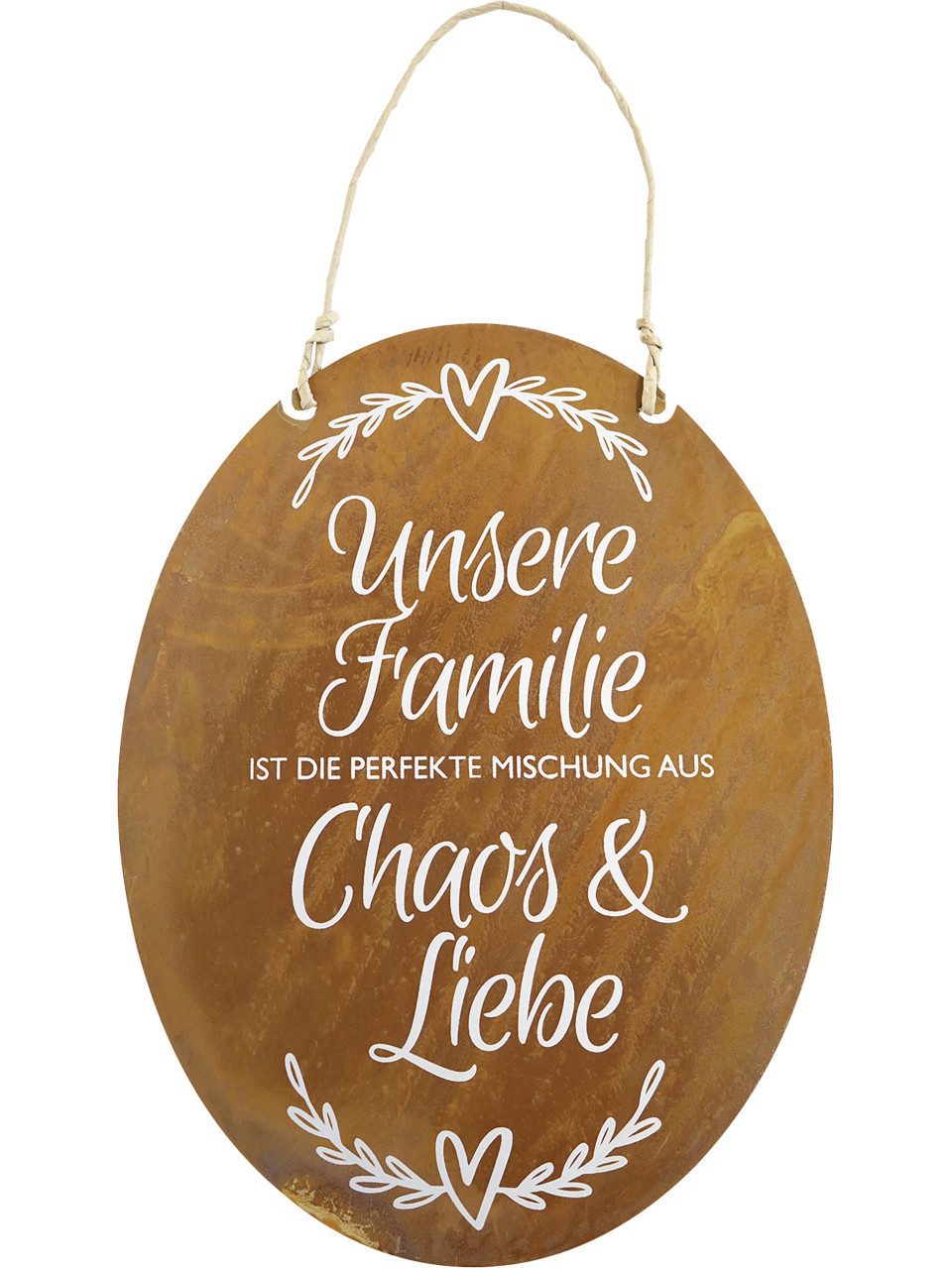 BADEKO Dekofigur Badeko Dekotafel Chaos und Liebe 40 cm rostbraun