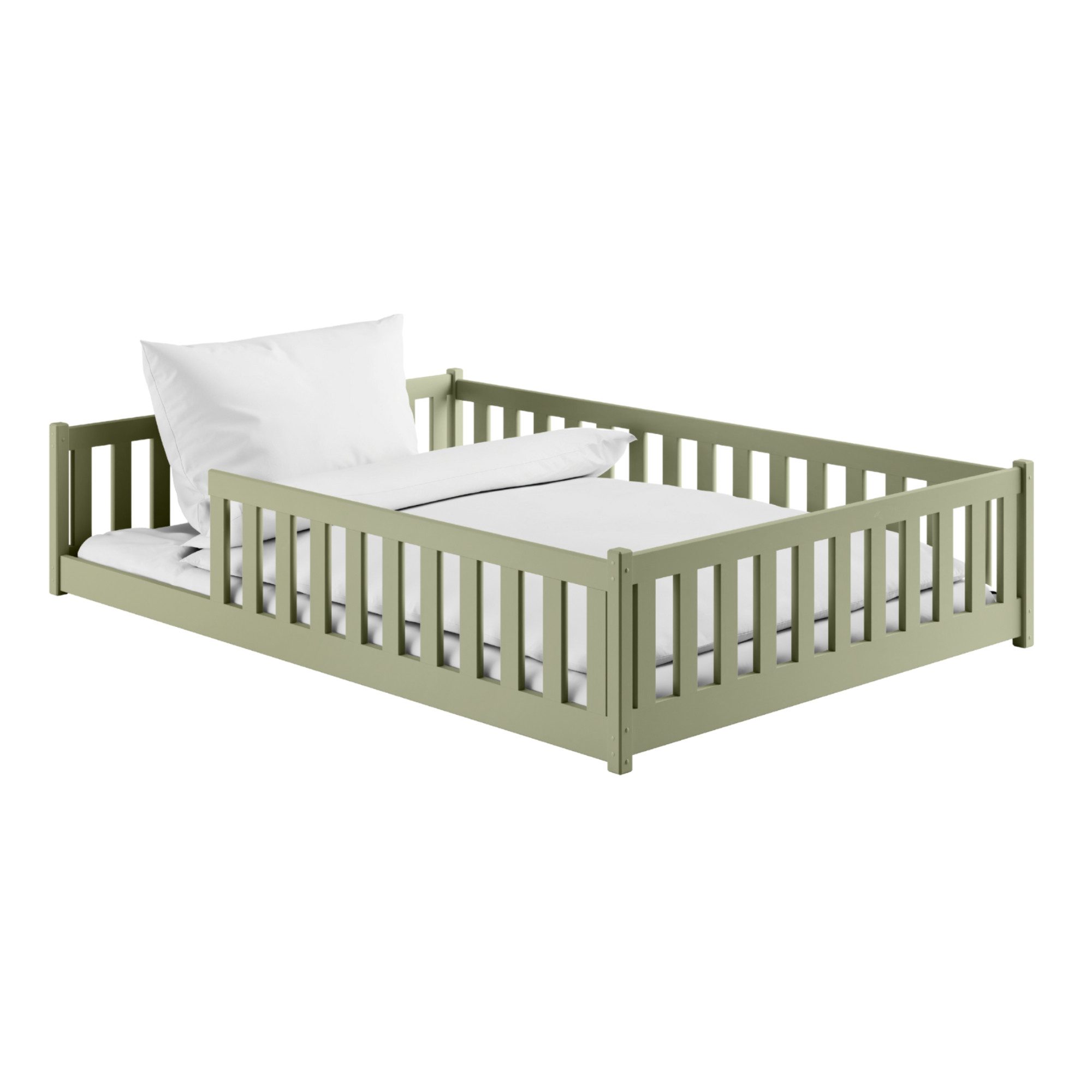 Kids Collective Kinderbett Bodenbett Bett mit Rausfallschutz & Lattenrost M günstig online kaufen