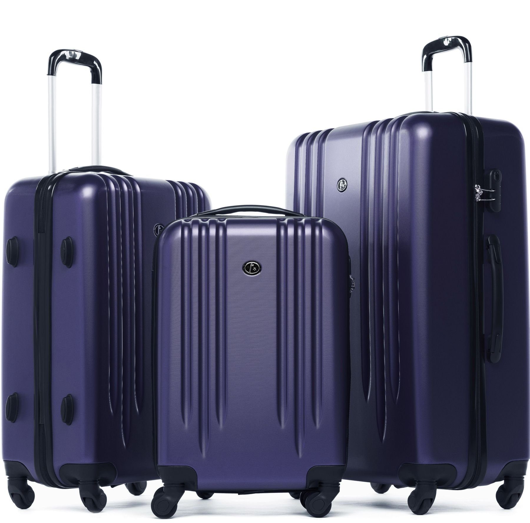 Koffer-Set Rollen, Kofferset violett »Marseille«, Hartschale mit 3er-Set, 4 3-teilig Reisekoffer FERGÉ