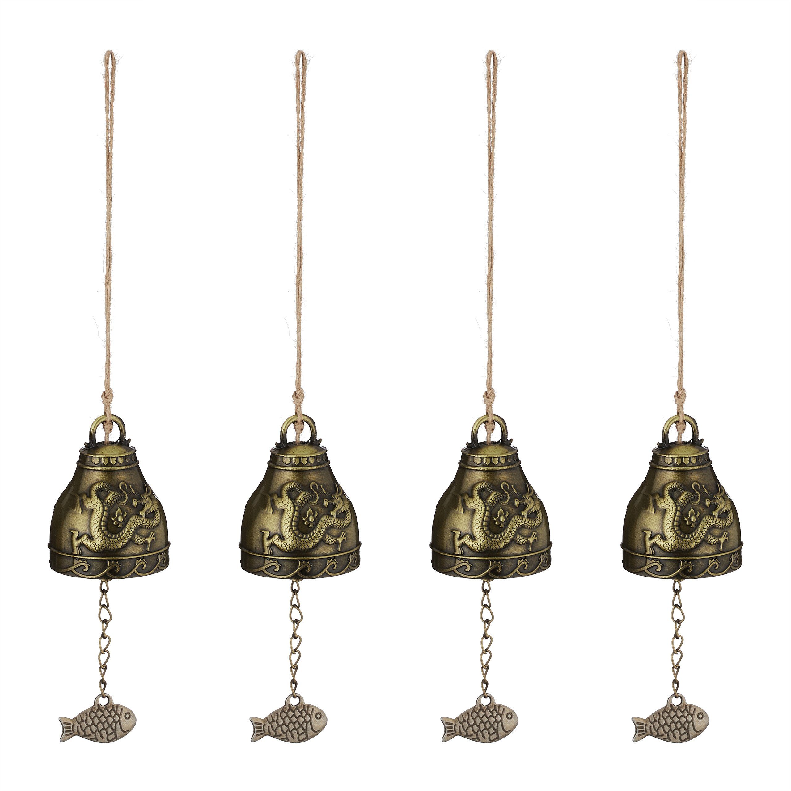 relaxdays Windspiel Glocken 4er Set Feng Shui