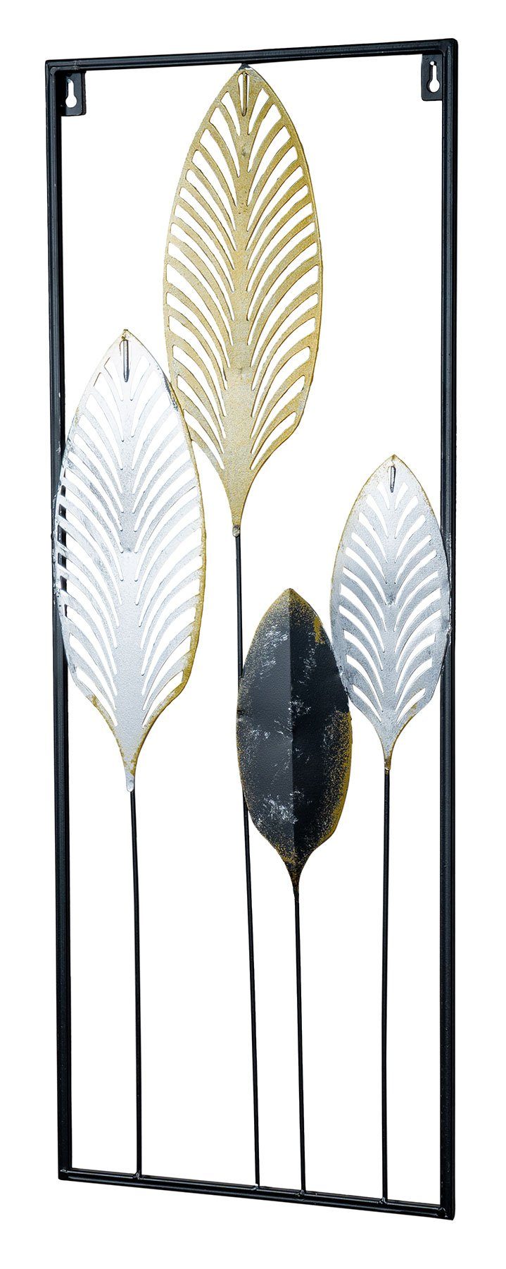 Levandeo® Wandbild, Wandbild H74cm Metallbild Gold günstig online kaufen